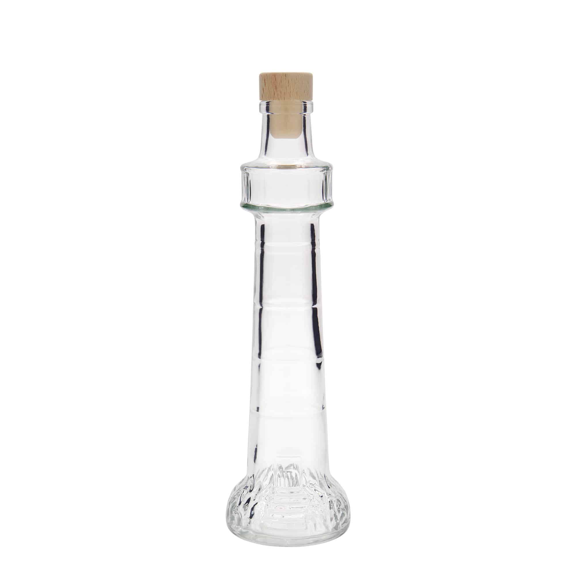 200 ml Glasflasche «Leuchtturm», Mündung: Kork