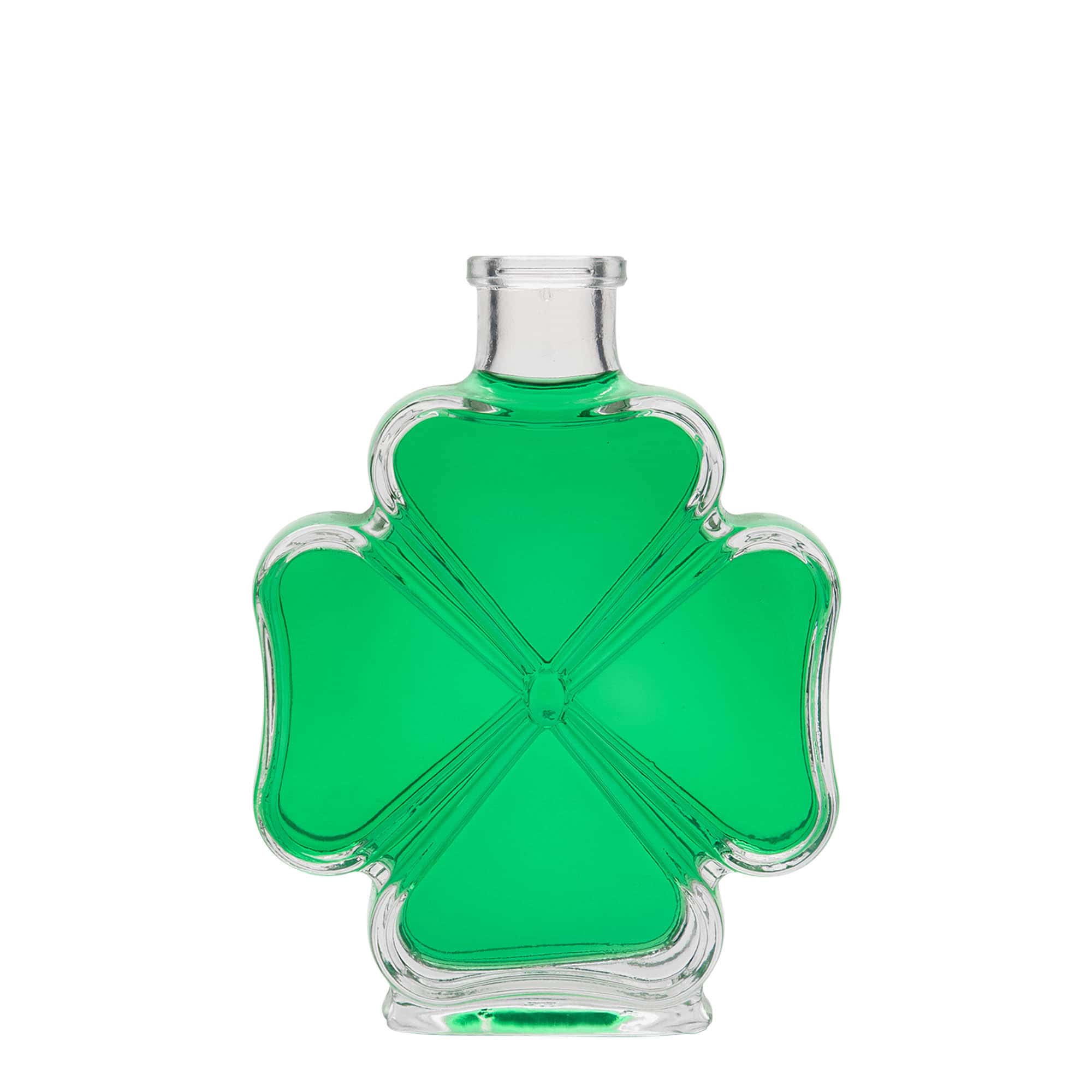 200 ml Glasflasche 'Kleeblatt', Mündung: Kork 200 ml Glasflasche 'Kleeblatt', Mündung: Kork