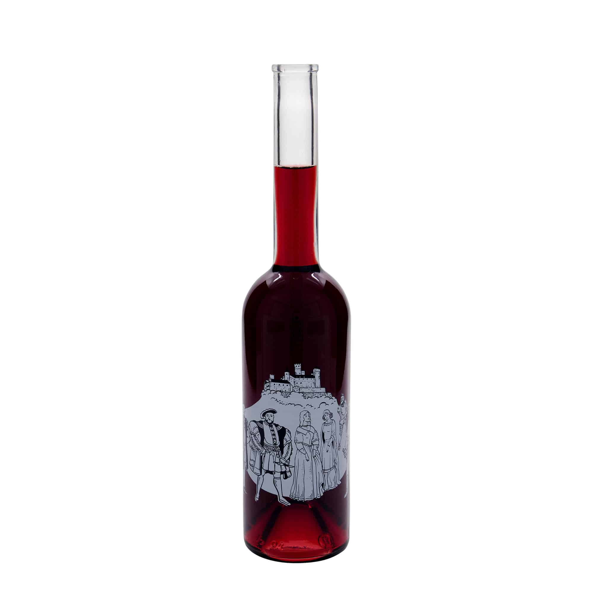 500 ml Glasflasche «Opera», Motiv: Mittelalter, Mündung: Kork