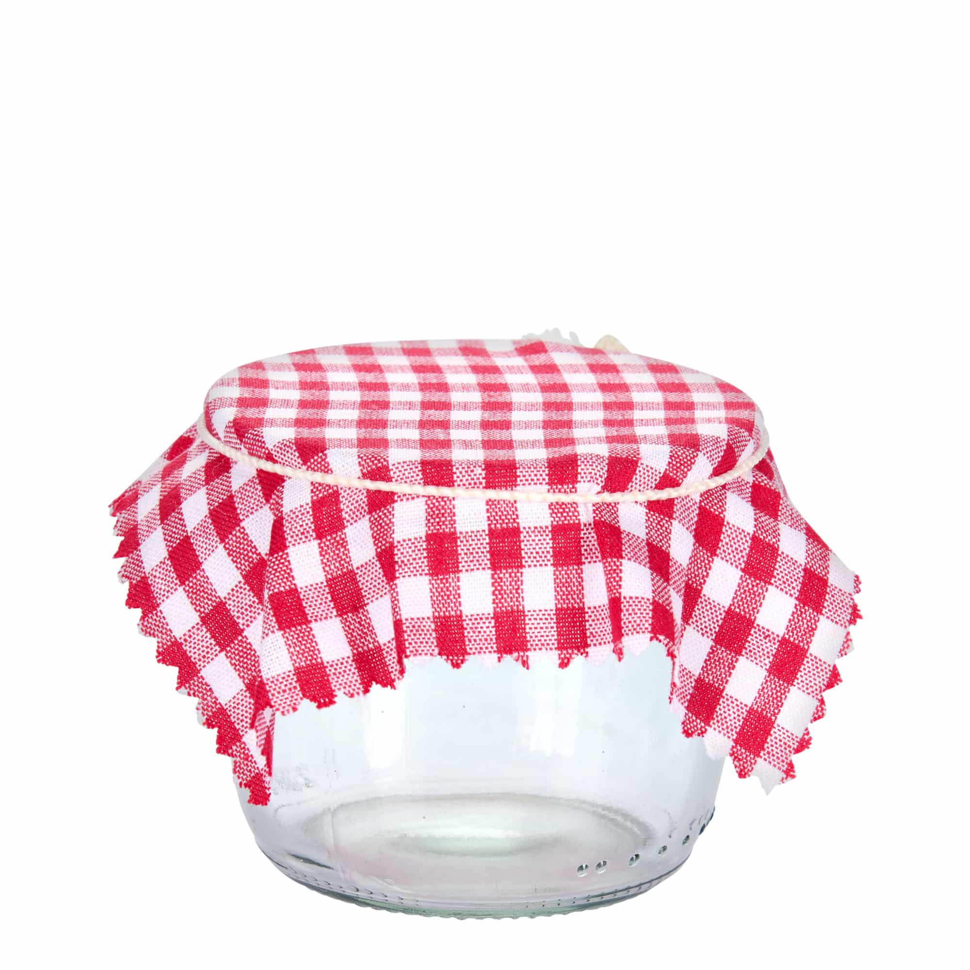 Stoffdeckchen kariert 12x12, quadratisch, Textil, rot, Mündung: TO38-TO53