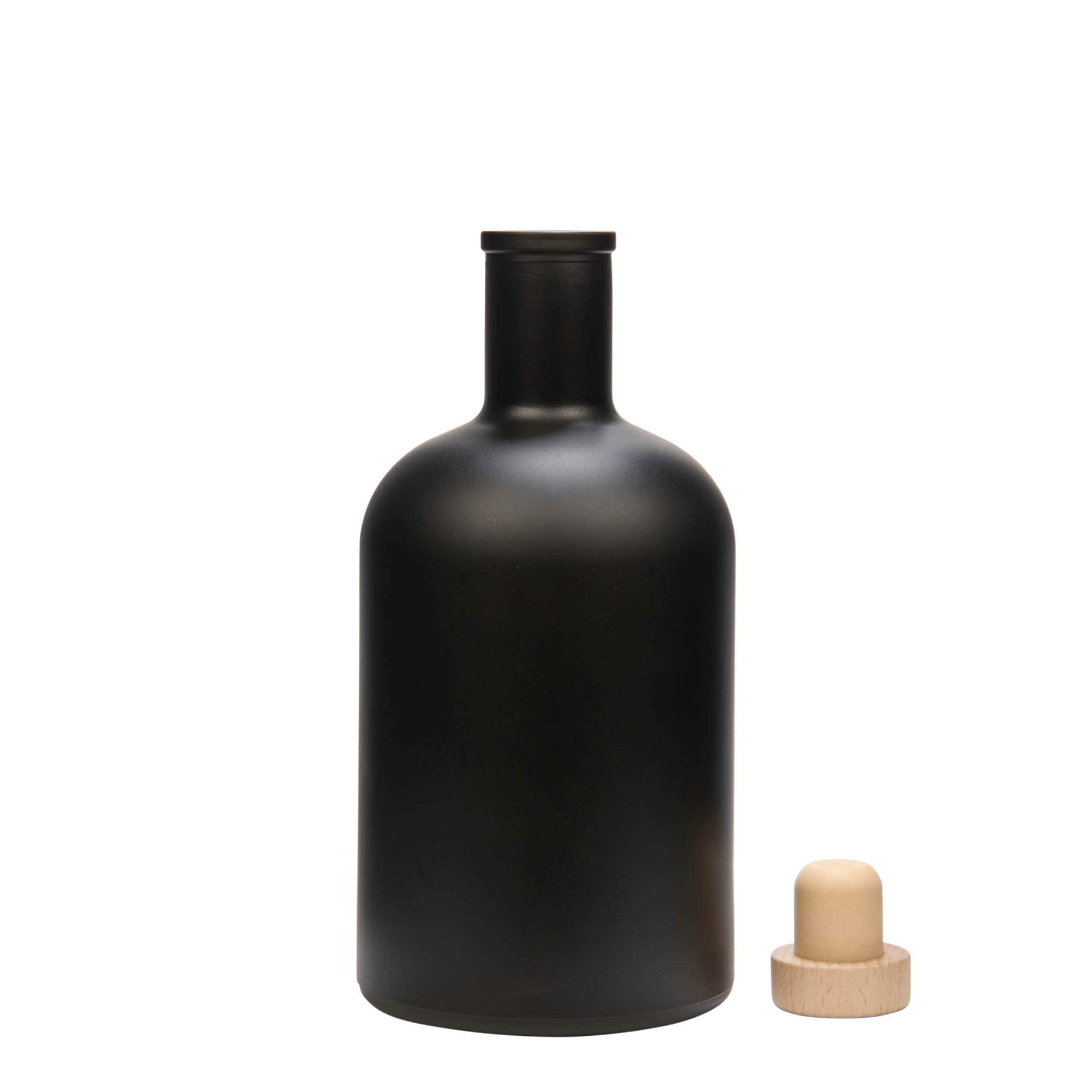 700 ml Glasflasche «Gerardino», schwarz, Mündung: Kork