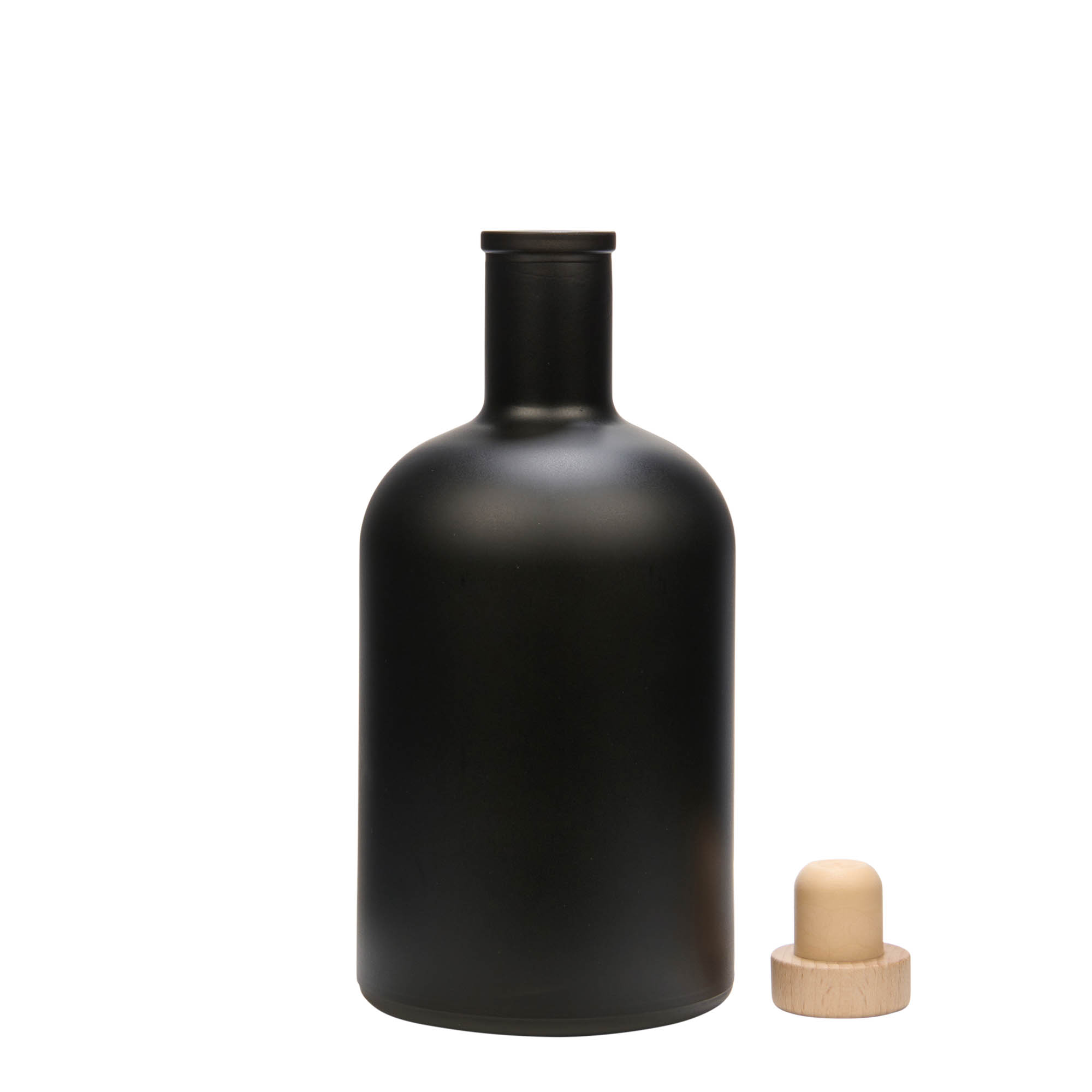 700 ml Glasflasche «Gerardino», schwarz, Mündung: Kork