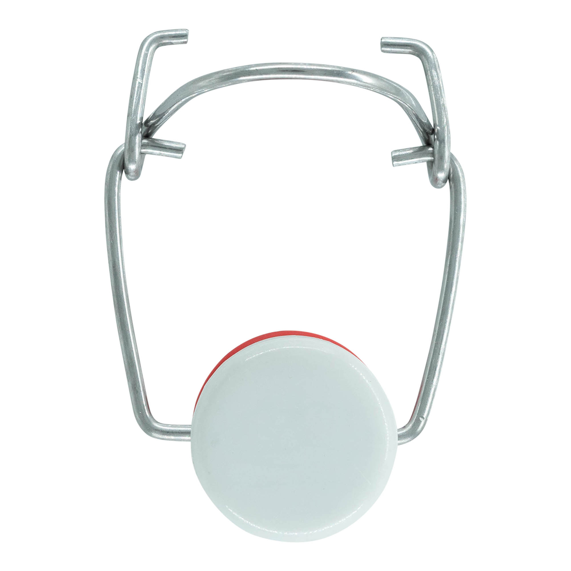 Bügelverschluss Sondergröße, Kunststoff, rot-weiß Bügelverschluss Sondergröße, Kunststoff, rot-weiß