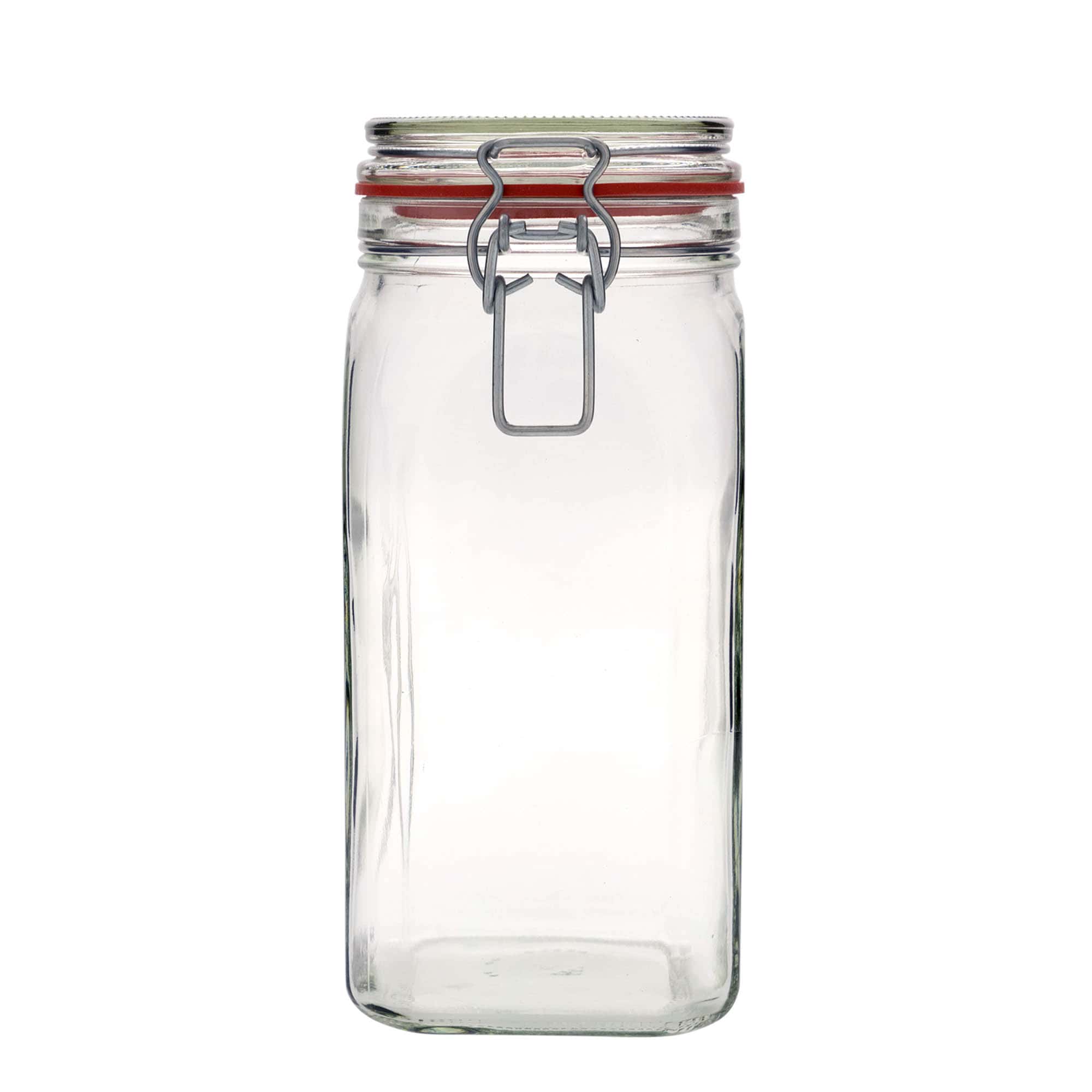 1.540 ml Drahtbügelglas, quadratisch, Mündung: Drahtbügelverschluss 1.540 ml Drahtbügelglas, quadratisch, Mündung: Drahtbügelverschluss