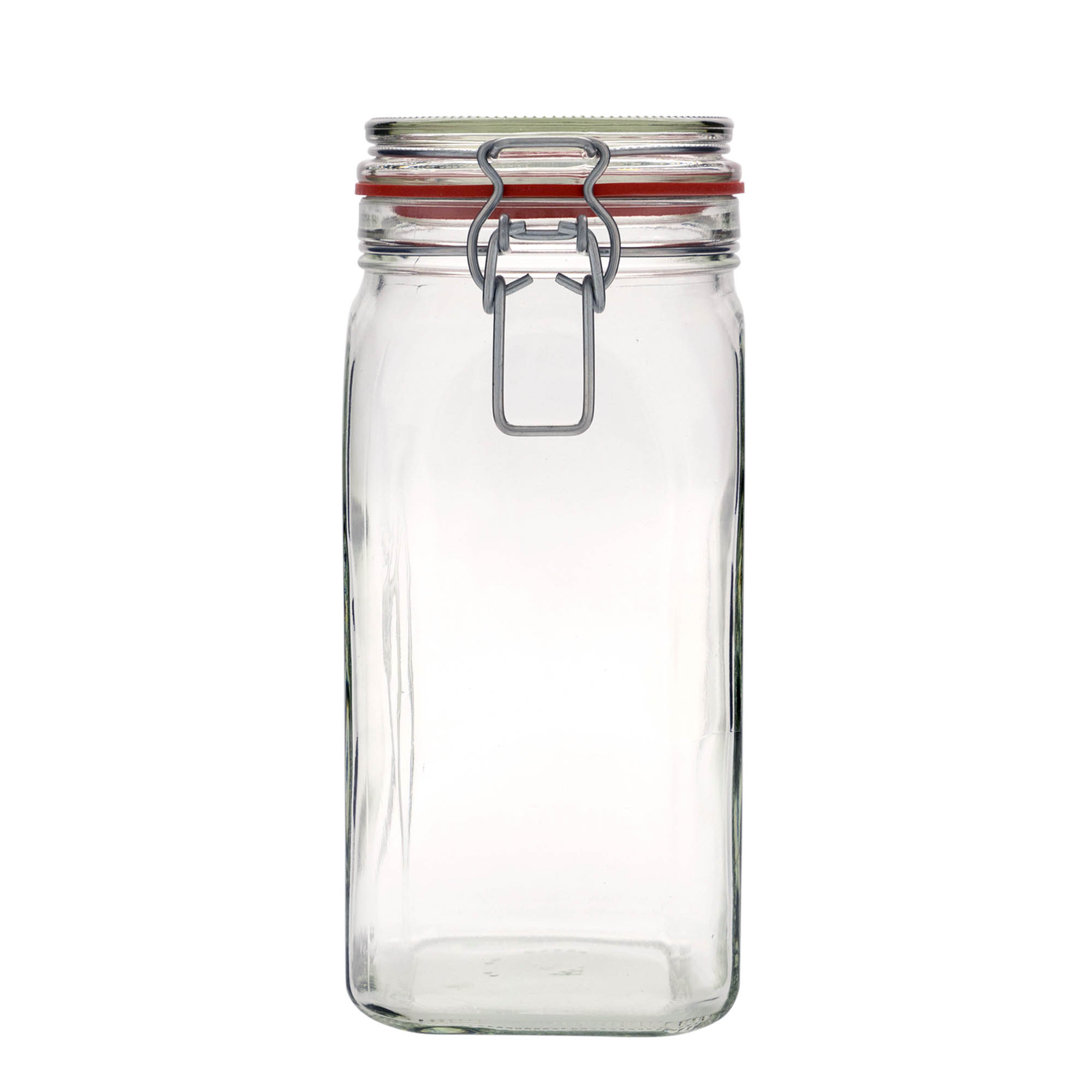 1.540 ml Drahtbügelglas, quadratisch, Mündung: Drahtbügelverschluss 1.540 ml Drahtbügelglas, quadratisch, Mündung: Drahtbügelverschluss