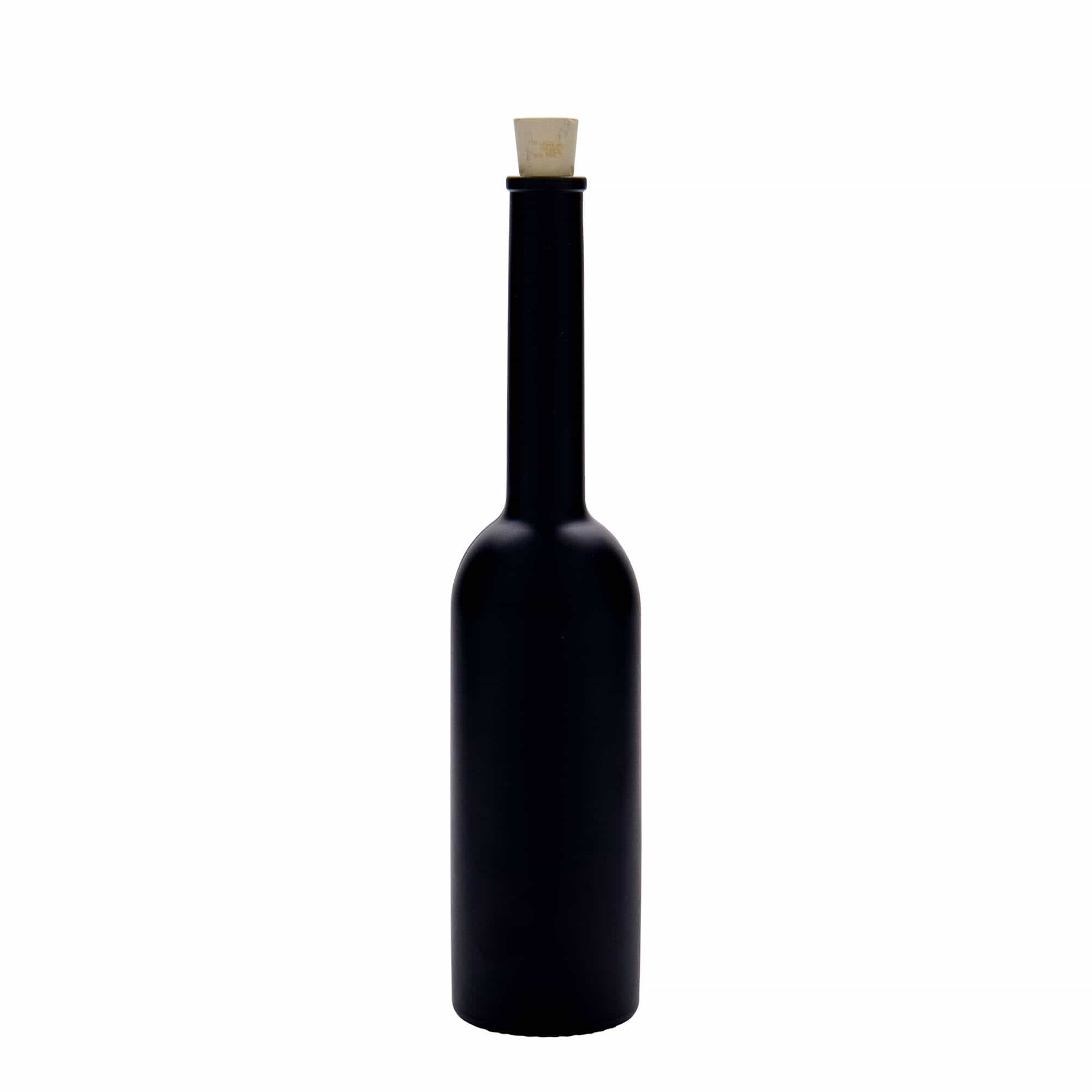 200 ml Glasflasche «Opera», schwarz, Mündung: Kork