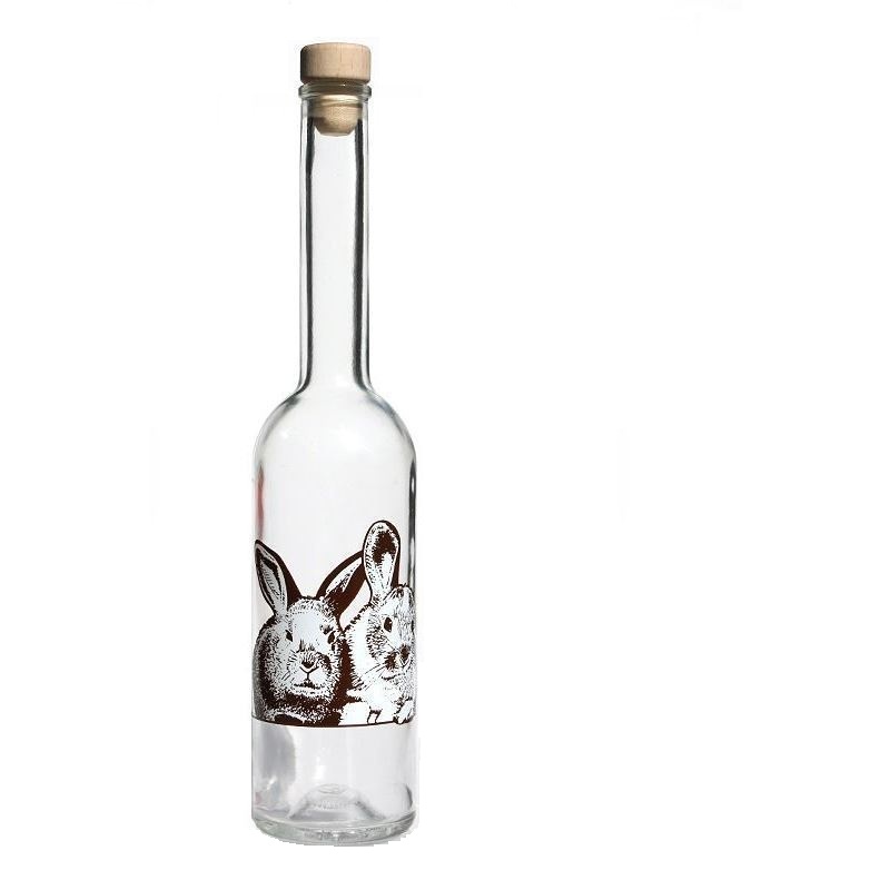 500 ml Glasflasche 'Opera', Motiv: Kaninchen, Mündung: Kork 500 ml Glasflasche 'Opera', Motiv: Kaninchen, Mündung: Kork