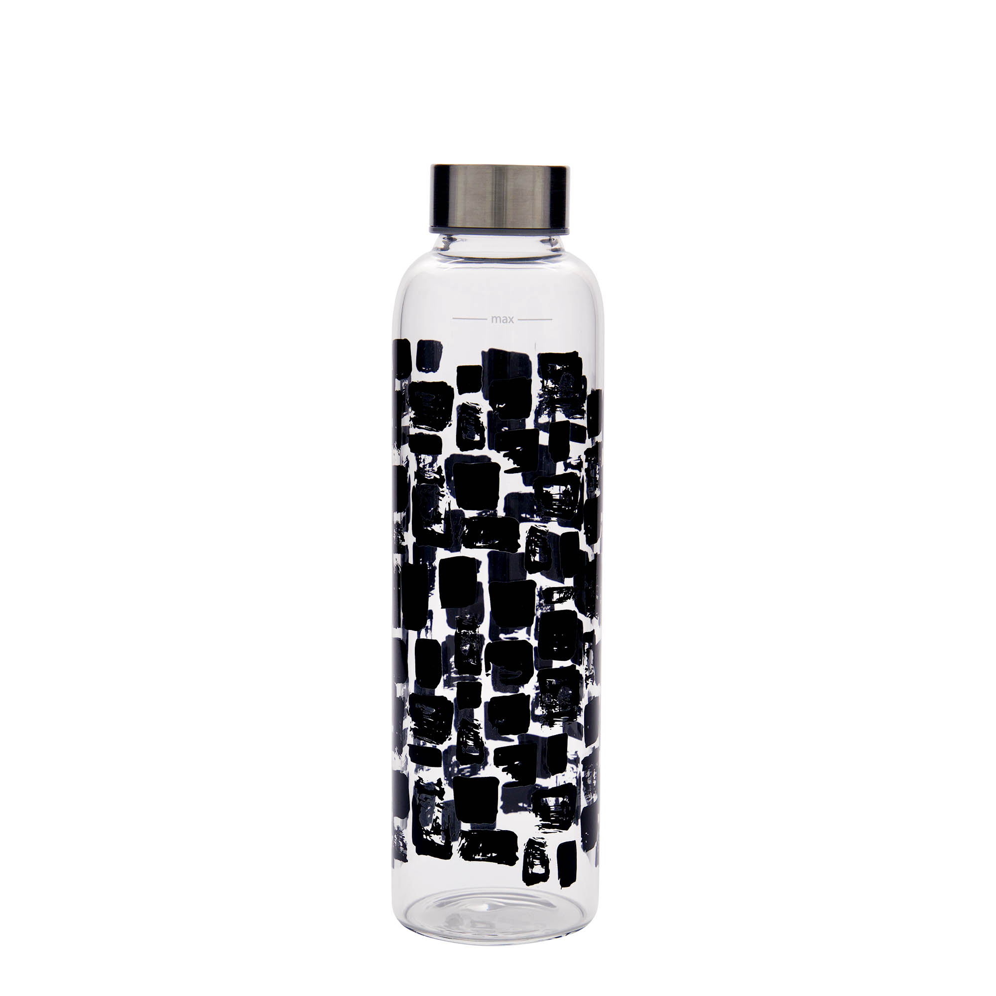 500 ml Trinkflasche «Perseus - Schwarze Rechtecke», Mündung: Schraubverschluss