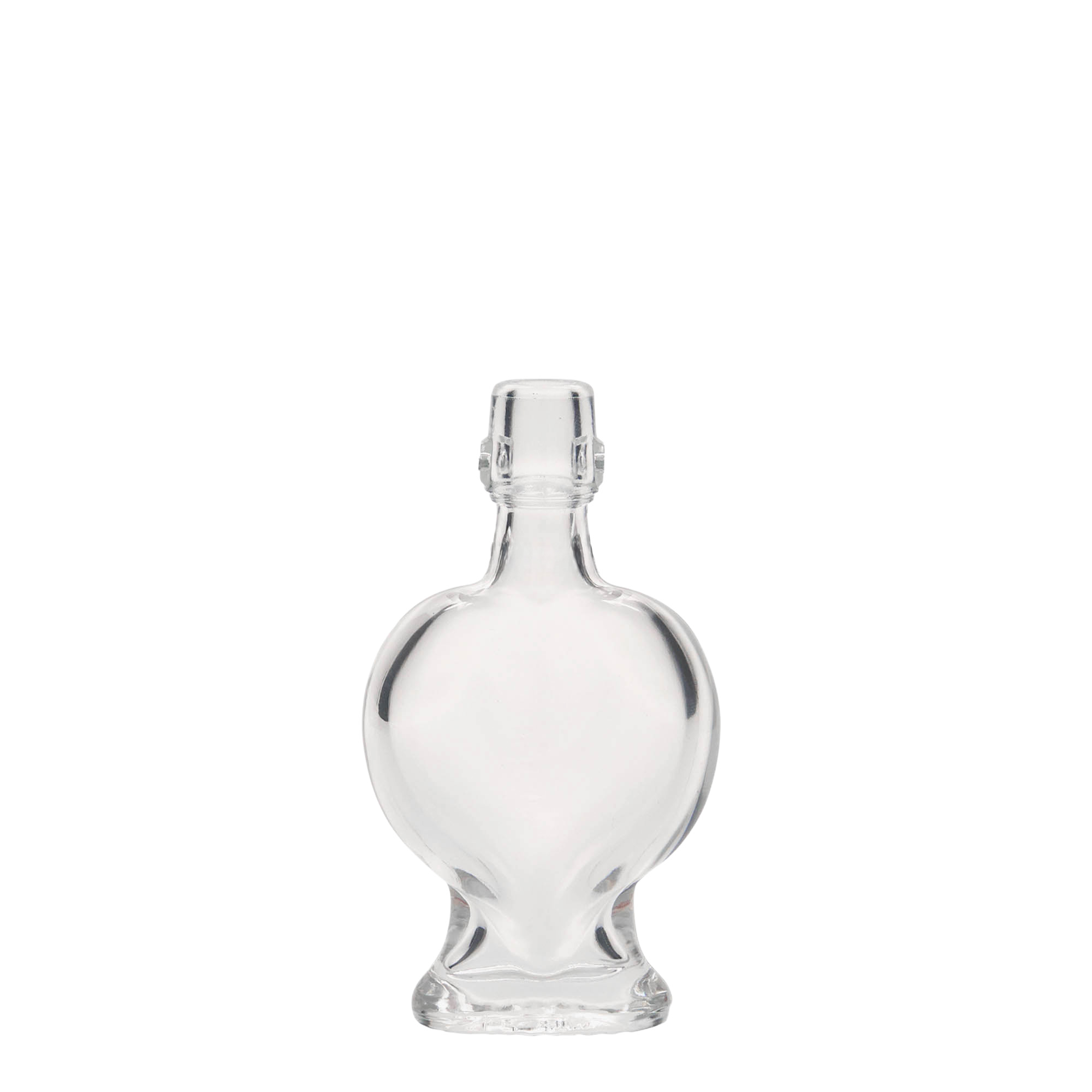 40 ml Glasflasche «Herz», Mündung: Bügelverschluss
