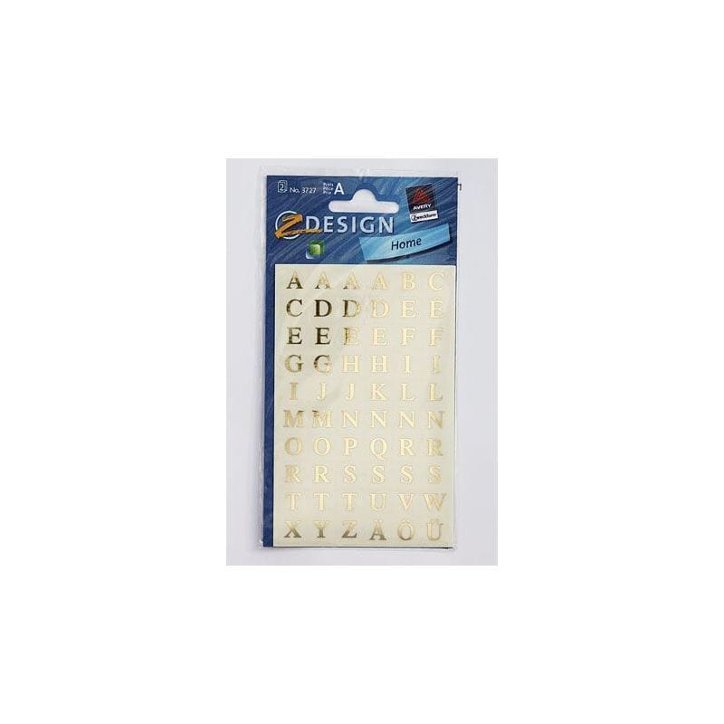 Zweckform Sticker «Alphabet», rechteckig, Kunststoff, gold