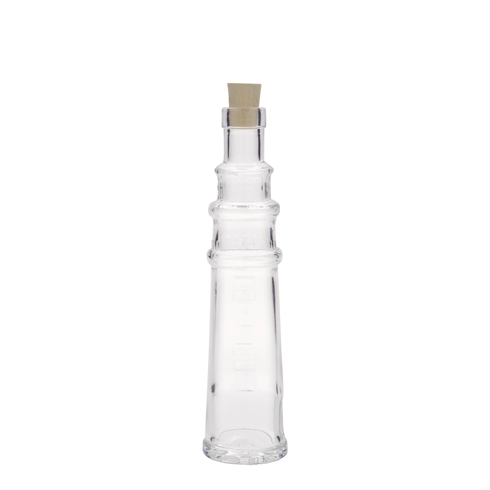 100 ml Glasflasche «Leuchtturm», Mündung: Kork