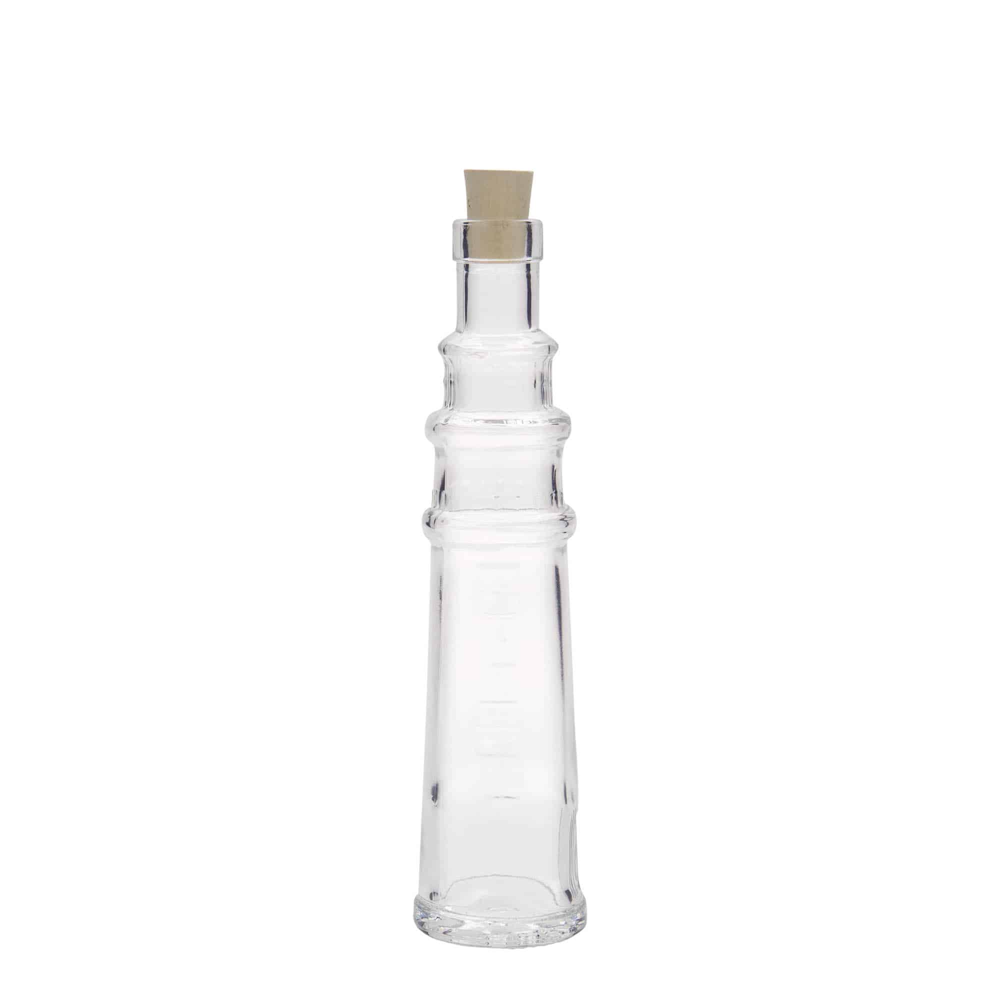 100 ml Glasflasche «Leuchtturm», Mündung: Kork