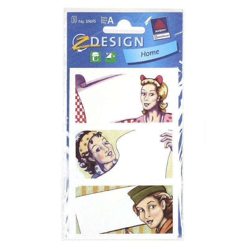 Zweckform Etiketten «Pop Art», rechteckig, Papier, mehrfarbig
