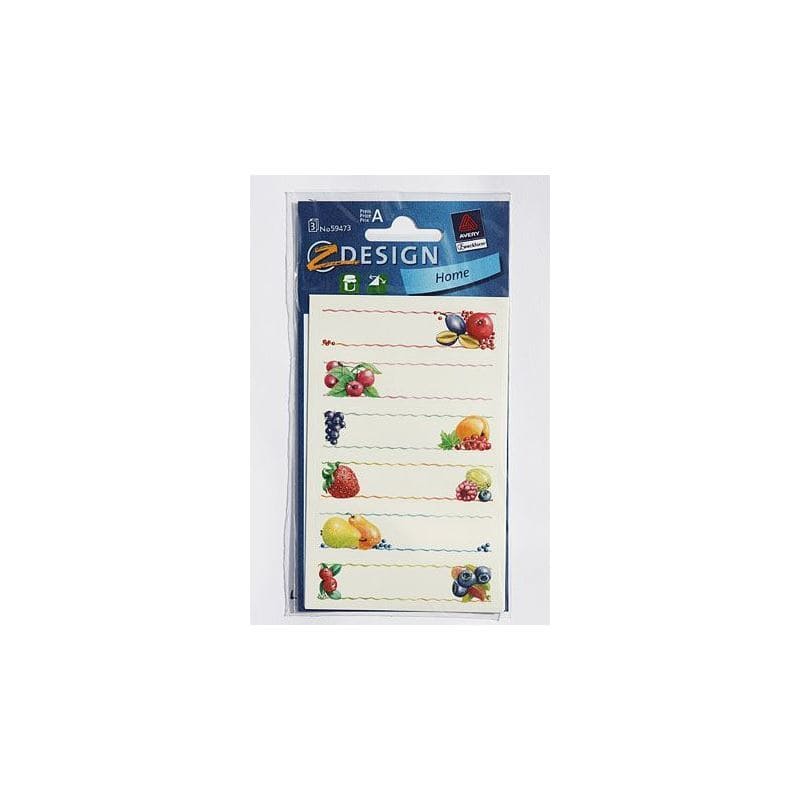 Zweckform Etiketten «Obst», rechteckig, Papier, mehrfarbig