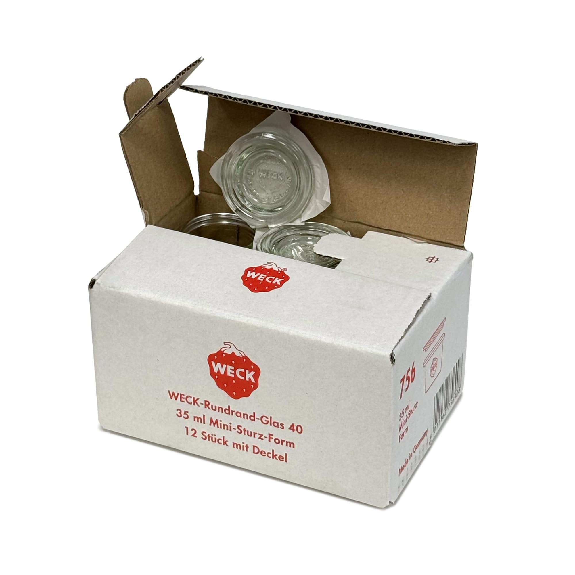 12x 35 ml WECK-Sturzglas mit Glasdeckel RR 40