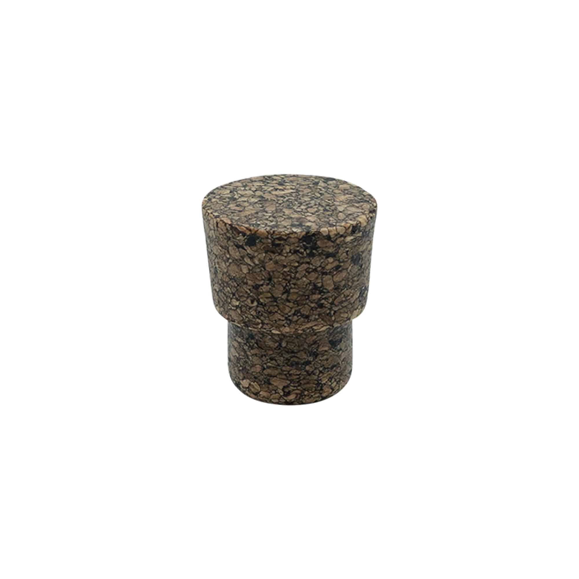 Griffkorken «Cornice» 22,5 mm, Corkcoal, für Mündung: Kork