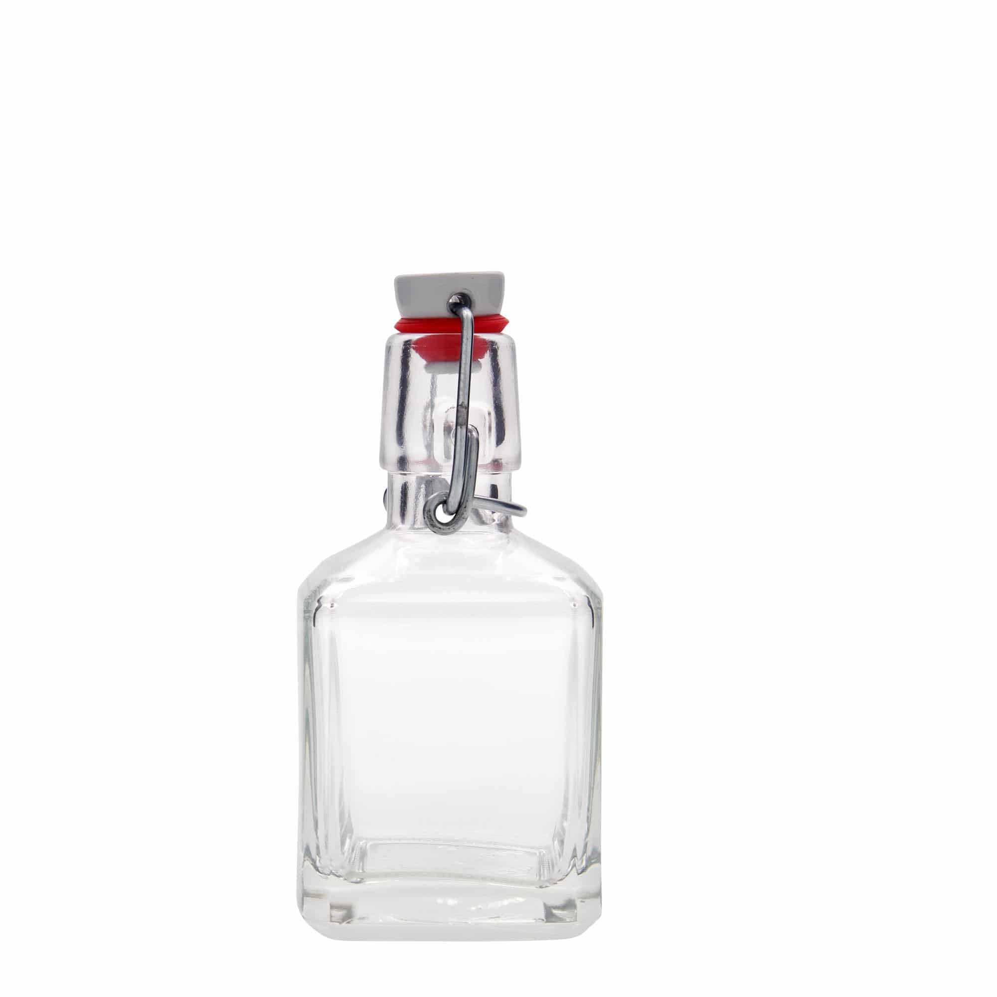 200 ml Glasflasche «Kubica», quadratisch, Mündung: Bügelverschluss