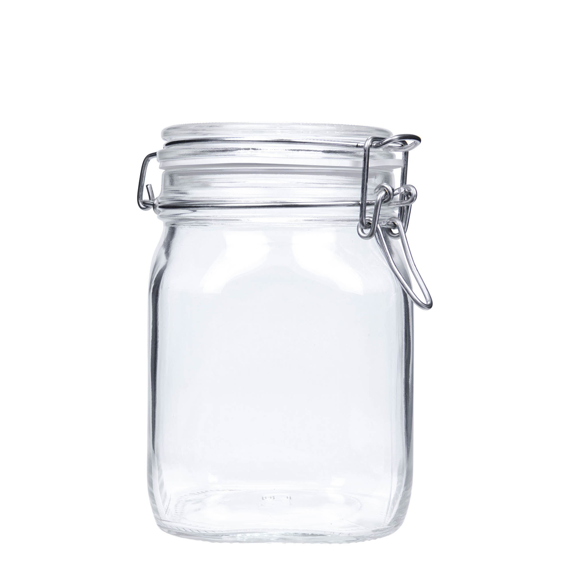 1.000 ml Drahtbügelglas «Fido», quadratisch, Mündung: Drahtbügelverschluss 1.000 ml Drahtbügelglas «Fido», quadratisch, Mündung: Drahtbügelverschluss