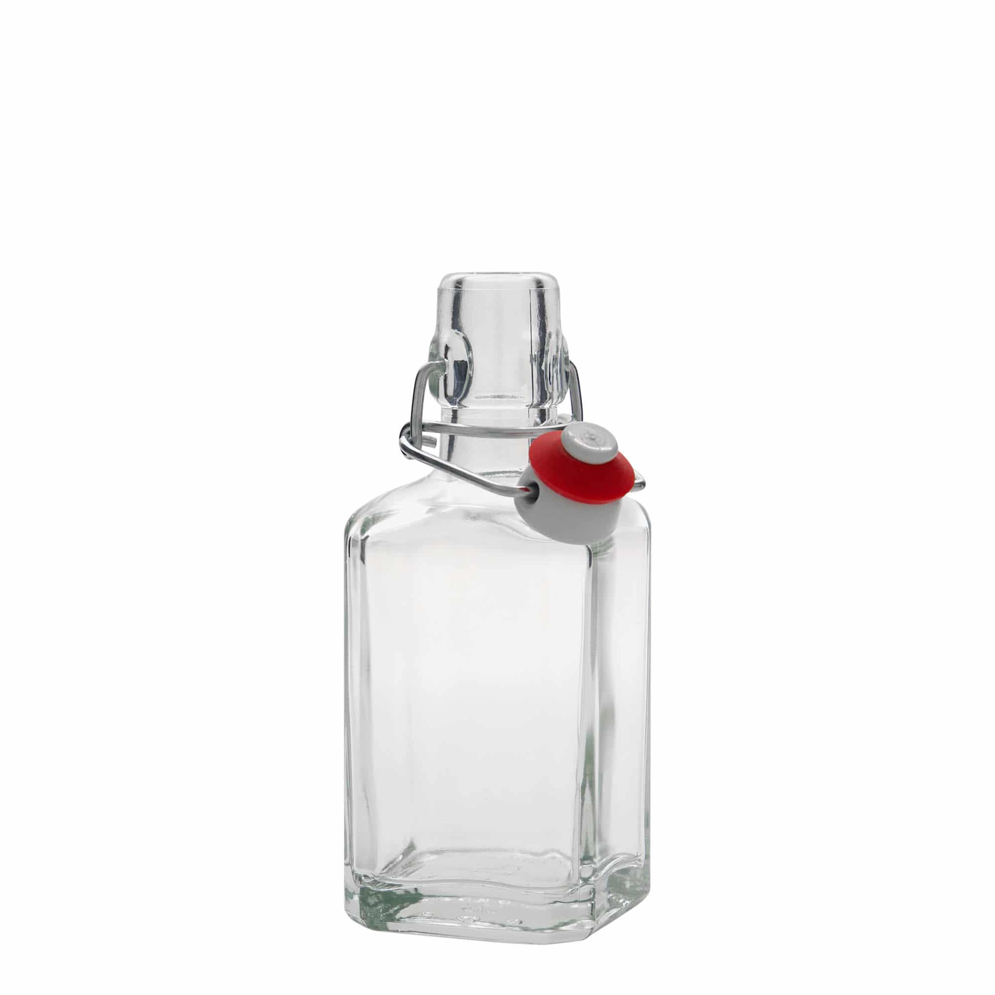250 ml Glasflasche 'Rialto', quadratisch, Mündung: Bügelverschluss