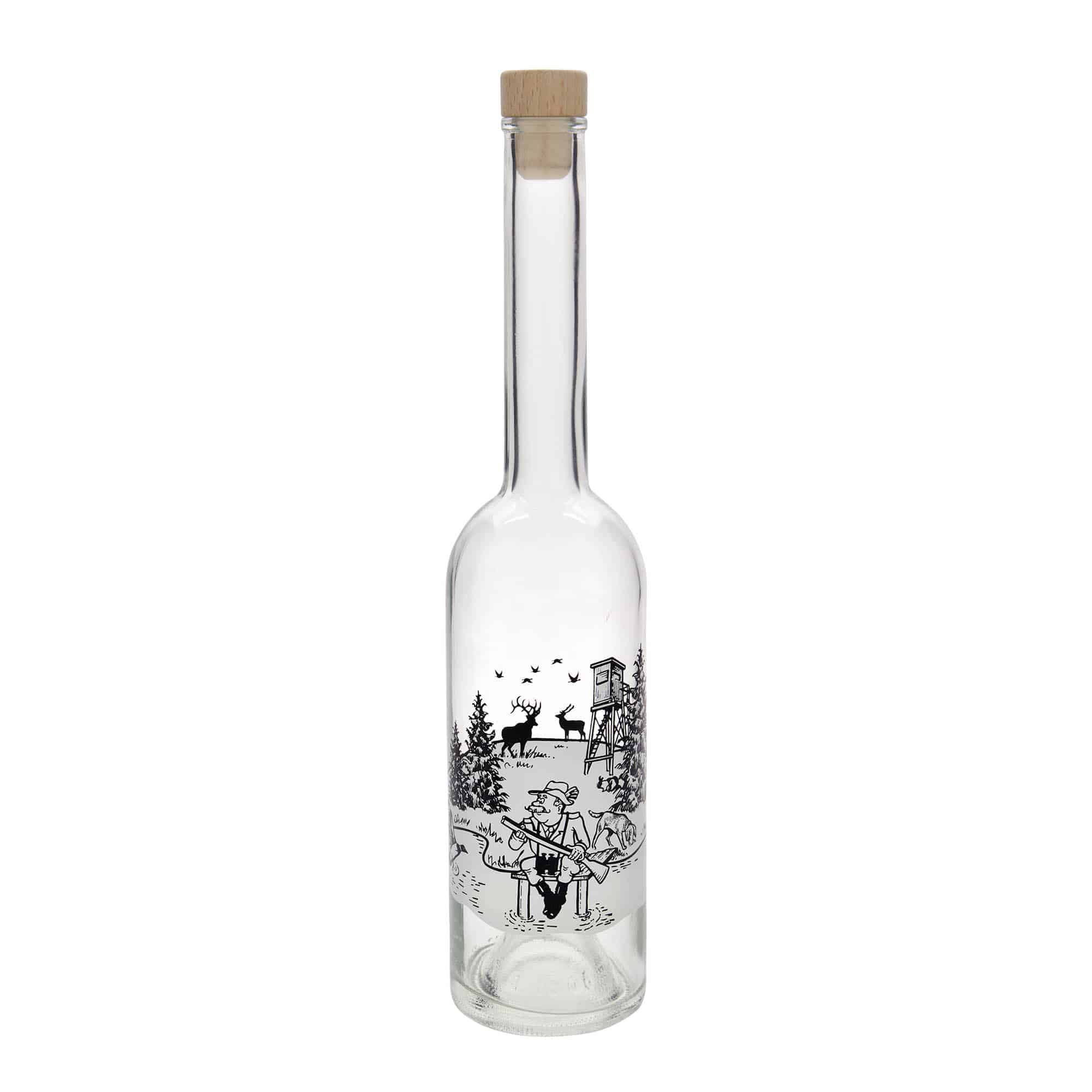 500 ml Glasflasche «Opera», Motiv: Jäger, Mündung: Kork