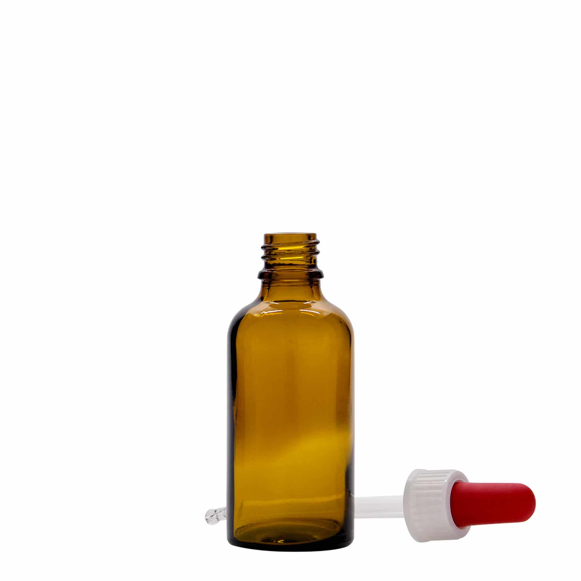 50 ml Pipettenflasche Medizin, Glas, braun-rot, Mündung: DIN 18 50 ml Pipettenflasche Medizin, Glas, braun-rot, Mündung: DIN 18