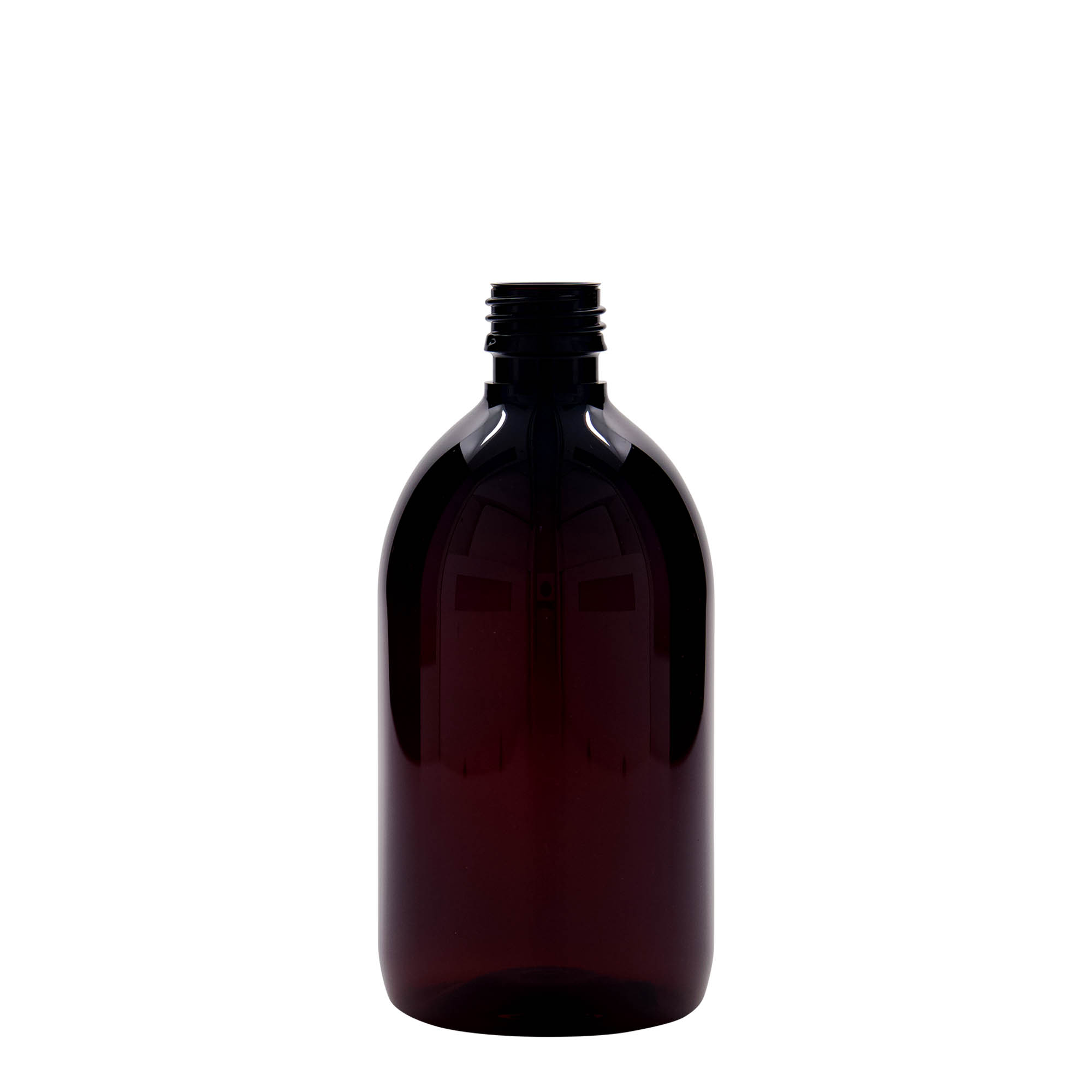 500 ml PET-Medizinflasche, braun, Kunststoff, Mündung: PP 28 500 ml PET-Medizinflasche, braun, Kunststoff, Mündung: PP 28