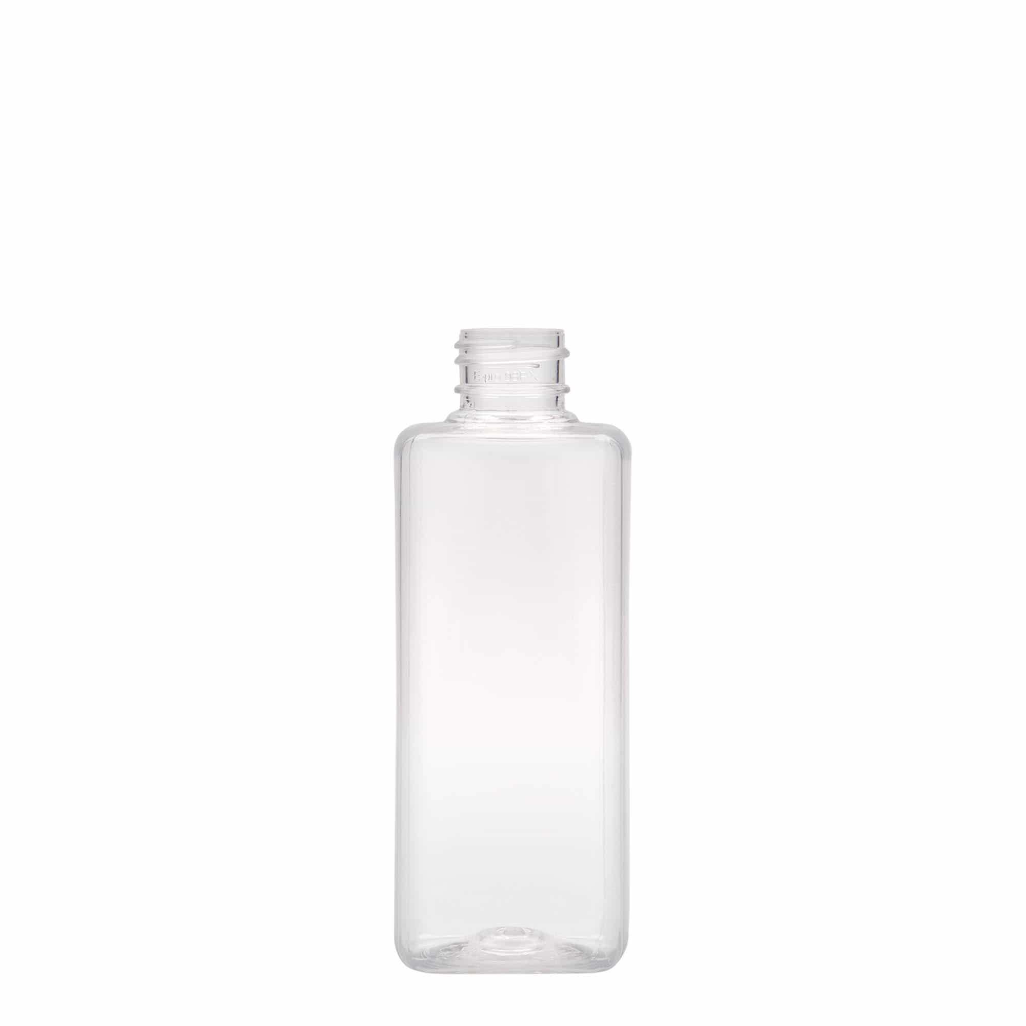 200 ml PET-Flasche 'Karl', quadratisch, Kunststoff, Mündung: 24/410