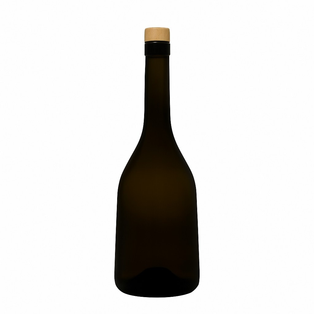 750 ml Glasflasche 'Rustica', antikgrün, Mündung: Kork