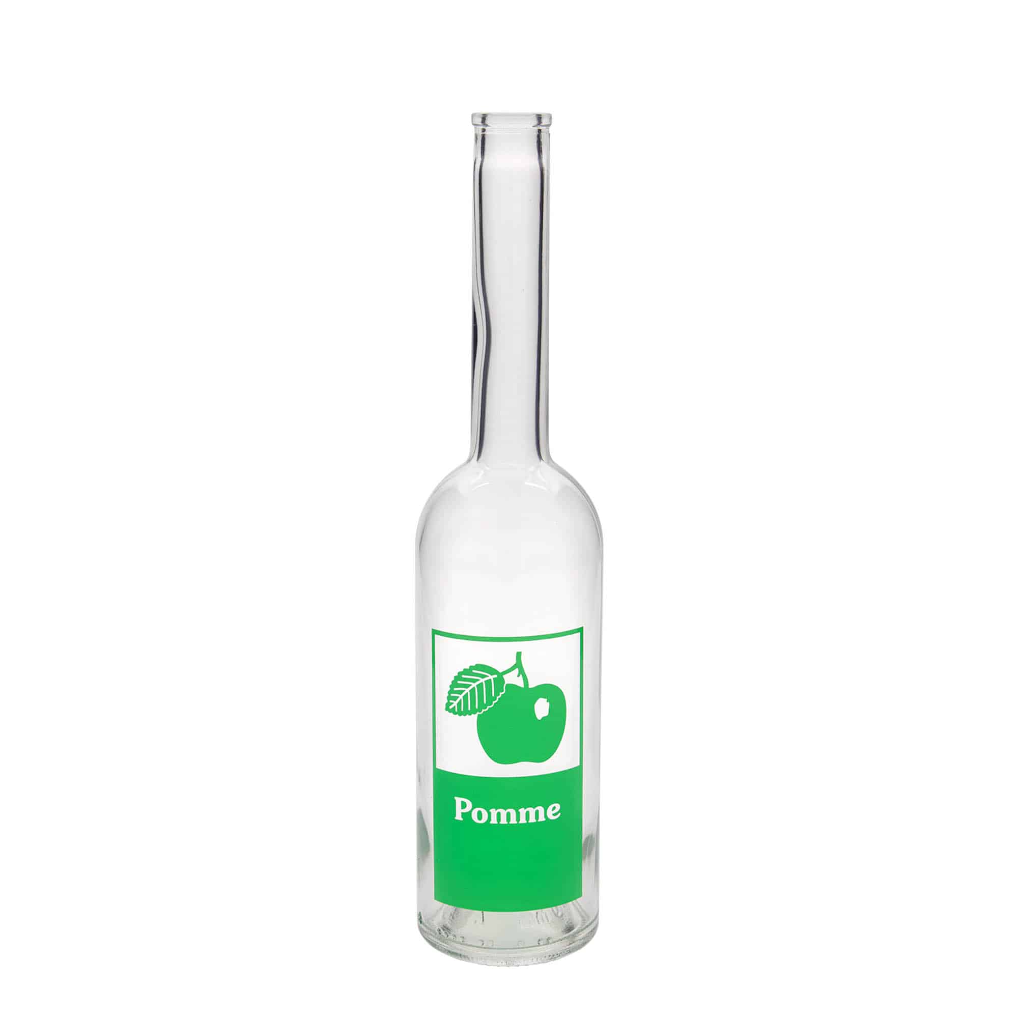 500 ml Glasflasche 'Opera', Motiv: Pomme, Mündung: Kork 500 ml Glasflasche 'Opera', Motiv: Pomme, Mündung: Kork