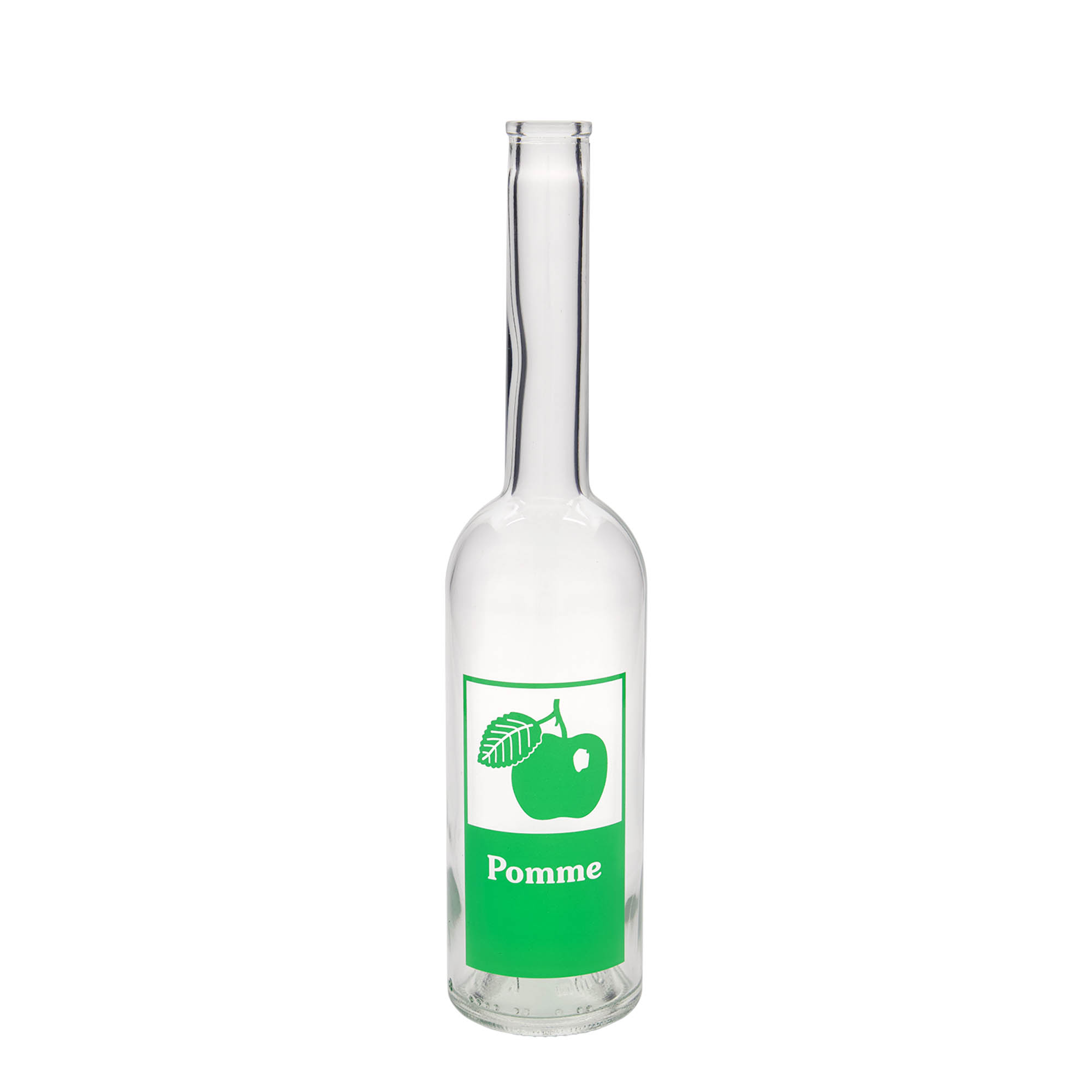 500 ml Glasflasche 'Opera', Motiv: Pomme, Mündung: Kork 500 ml Glasflasche 'Opera', Motiv: Pomme, Mündung: Kork