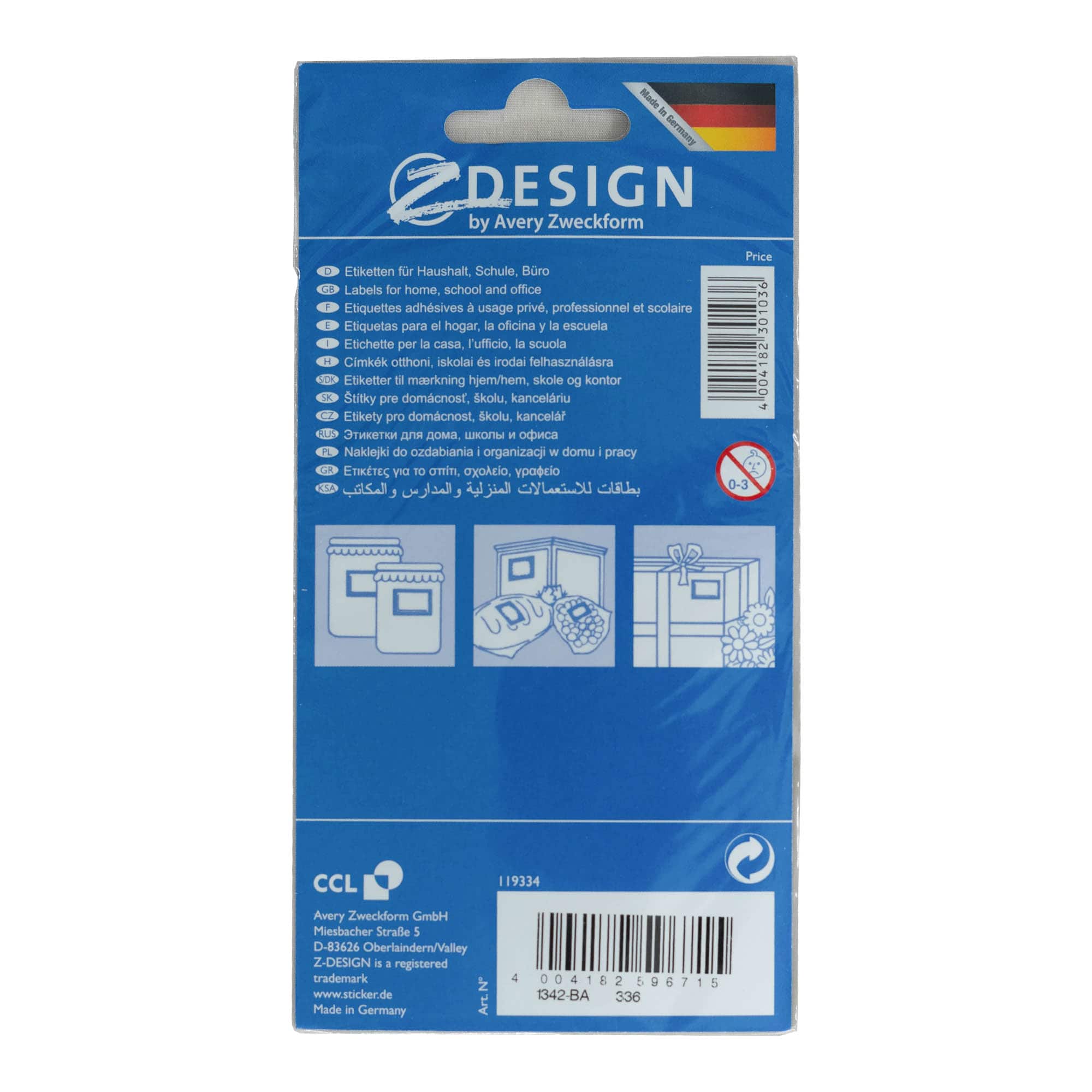 Zweckform Etiketten «Rahmen Früchte», rechteckig, Papier, mehrfarbig