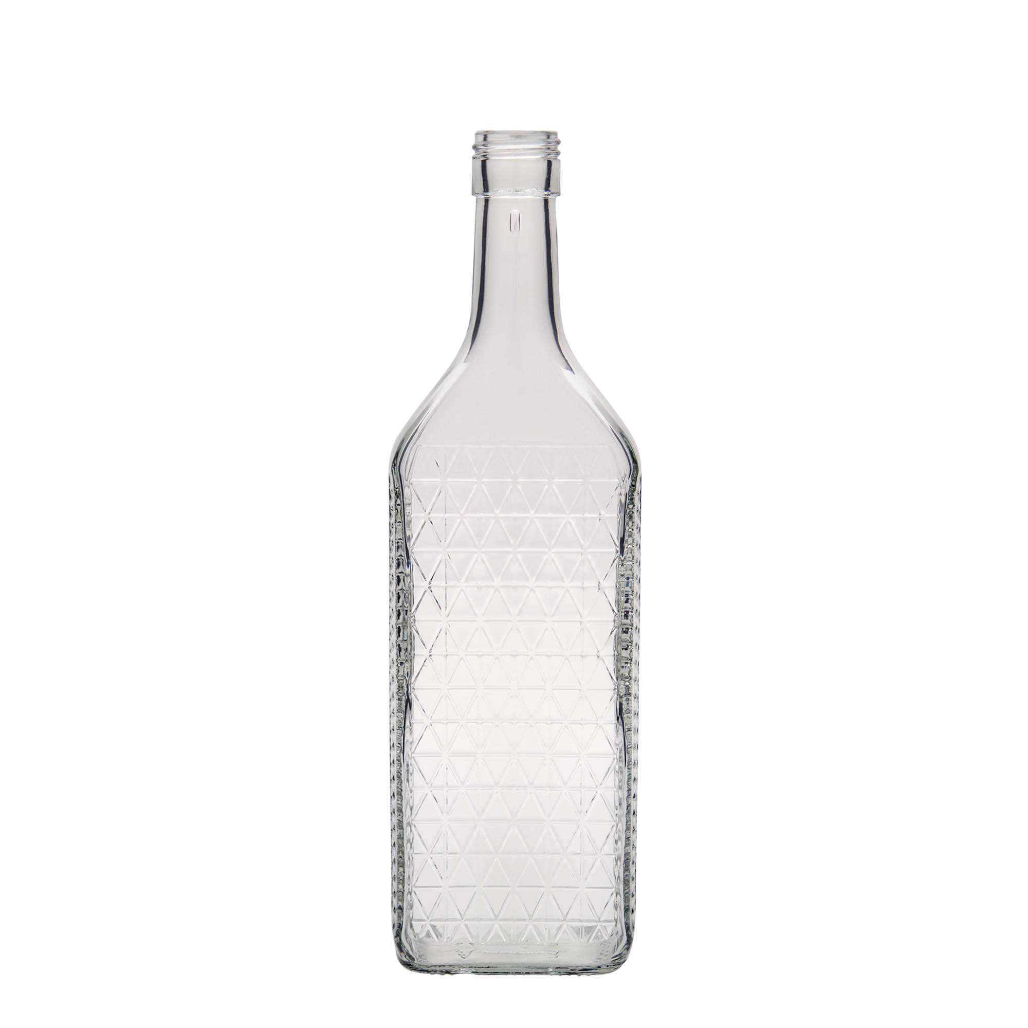 700 ml Glasflasche 'Caruso', rechteckig, Mündung: PP 31,5 700 ml Glasflasche 'Caruso', rechteckig, Mündung: PP 31,5