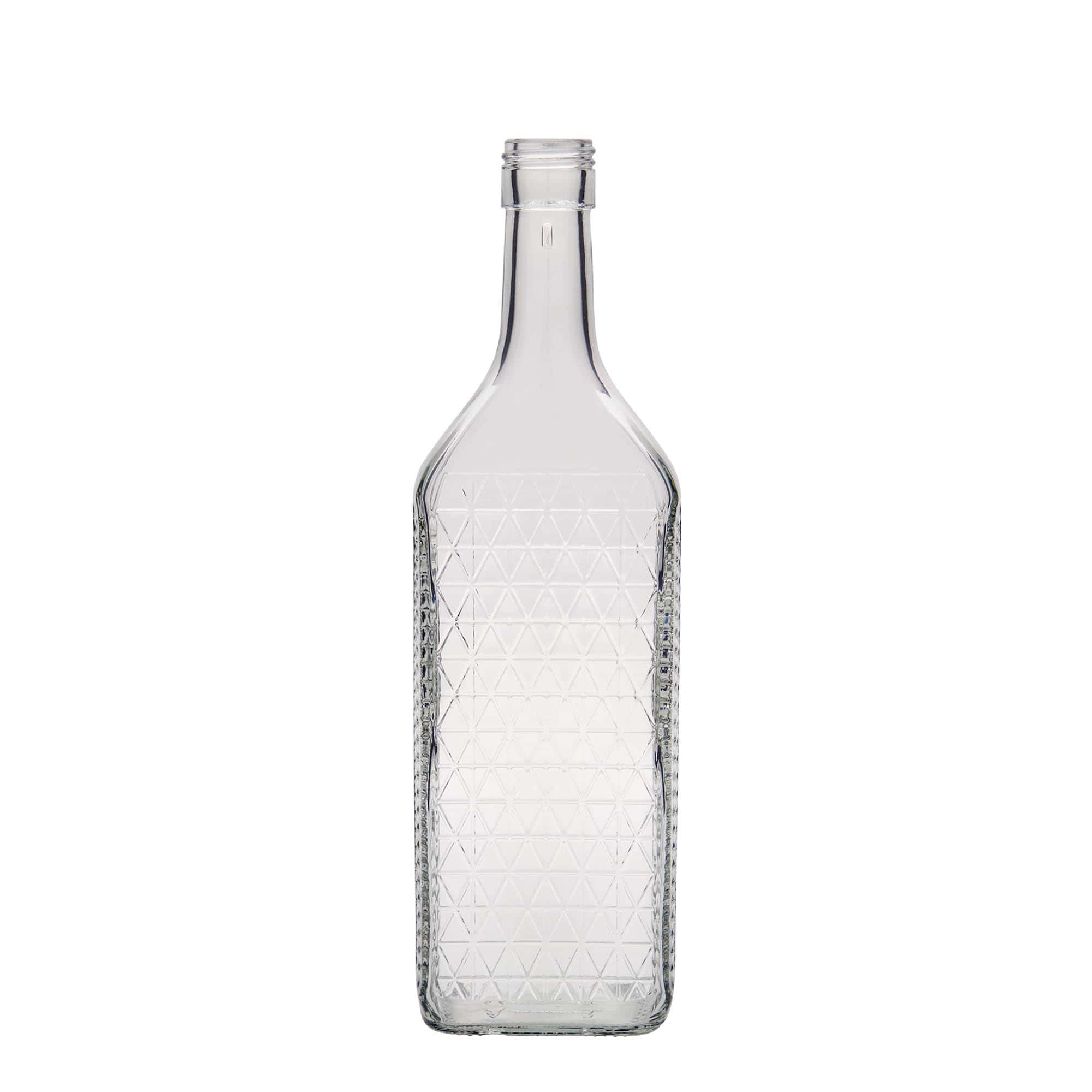 700 ml Glasflasche «Caruso», rechteckig, Mündung: PP 31,5