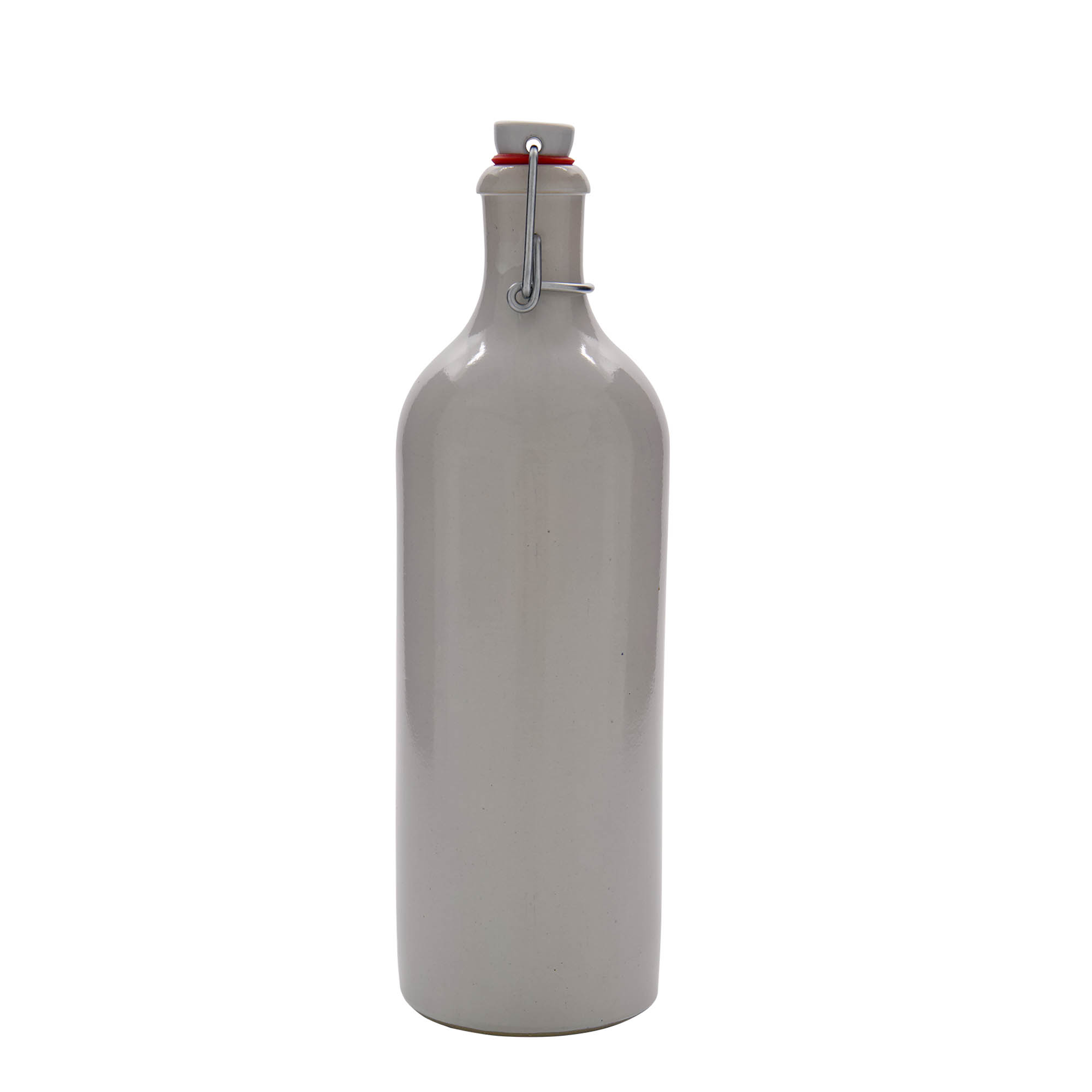 750 ml Tonkrug, Steinzeug, weiß, Mündung: Bügelverschluss 750 ml Tonkrug, Steinzeug, weiß, Mündung: Bügelverschluss