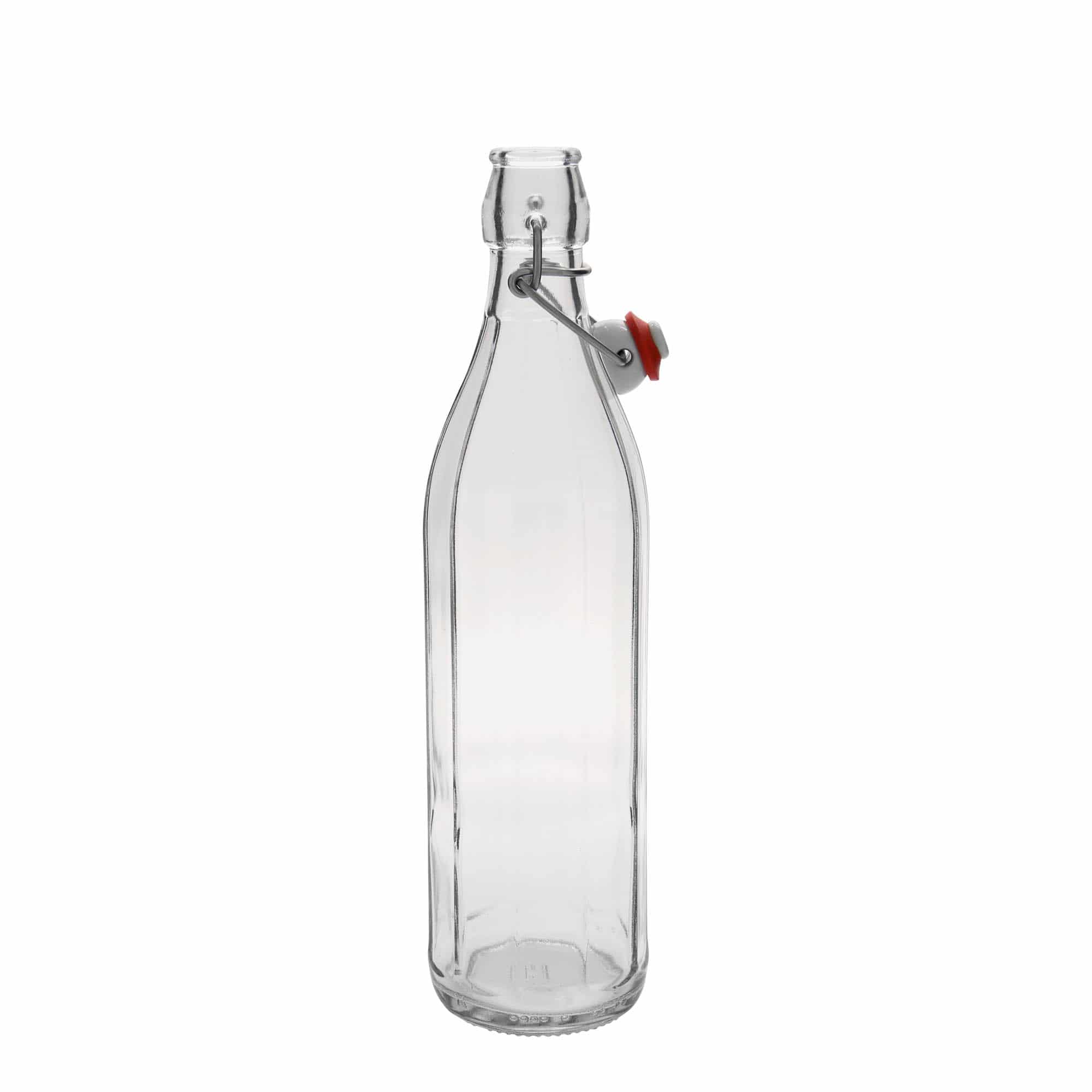 750 ml Glasflasche «Bravo», zehneckig, Mündung: Bügelverschluss