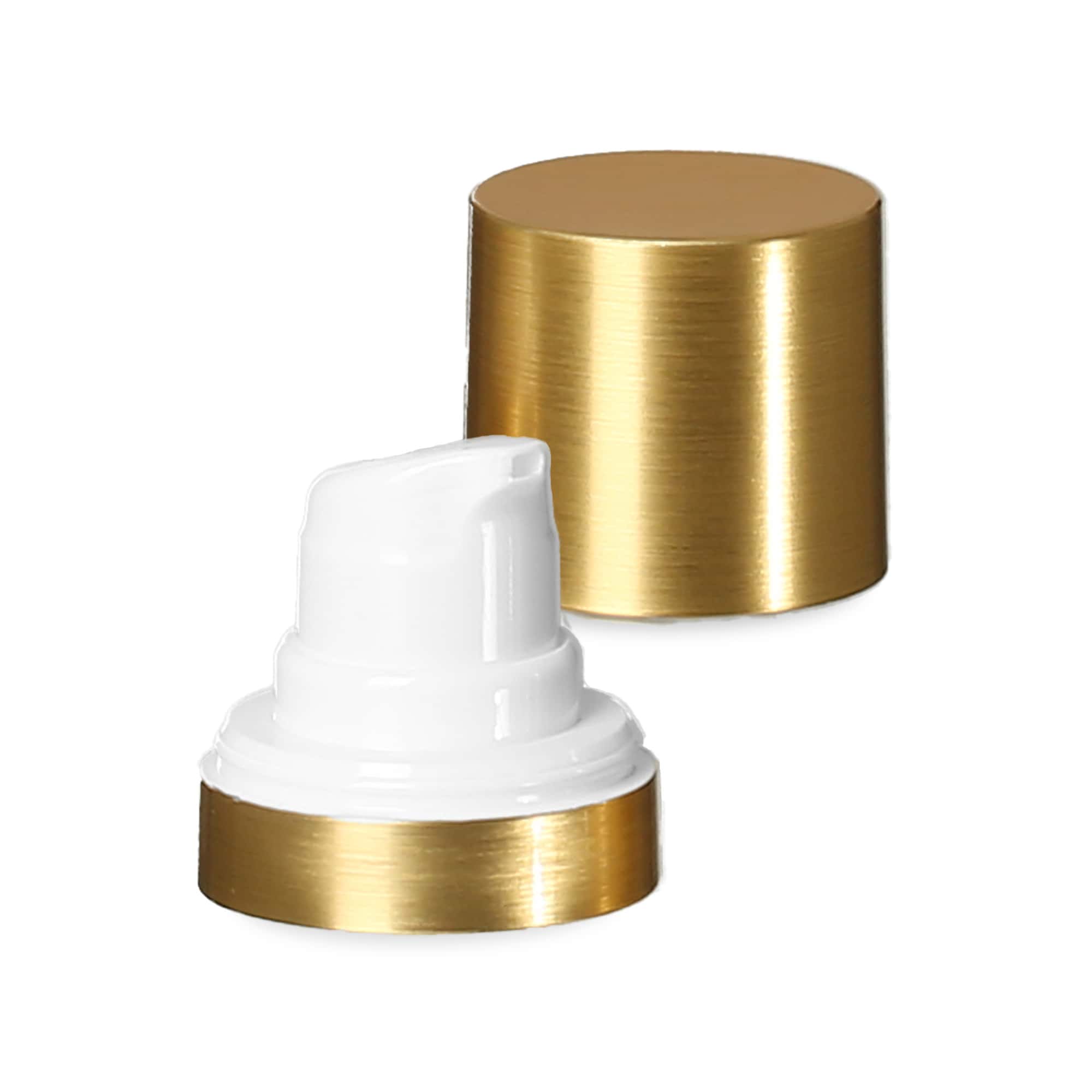 Airless Kopf Micro Goldrand + weiss, glänzende Steckkappe