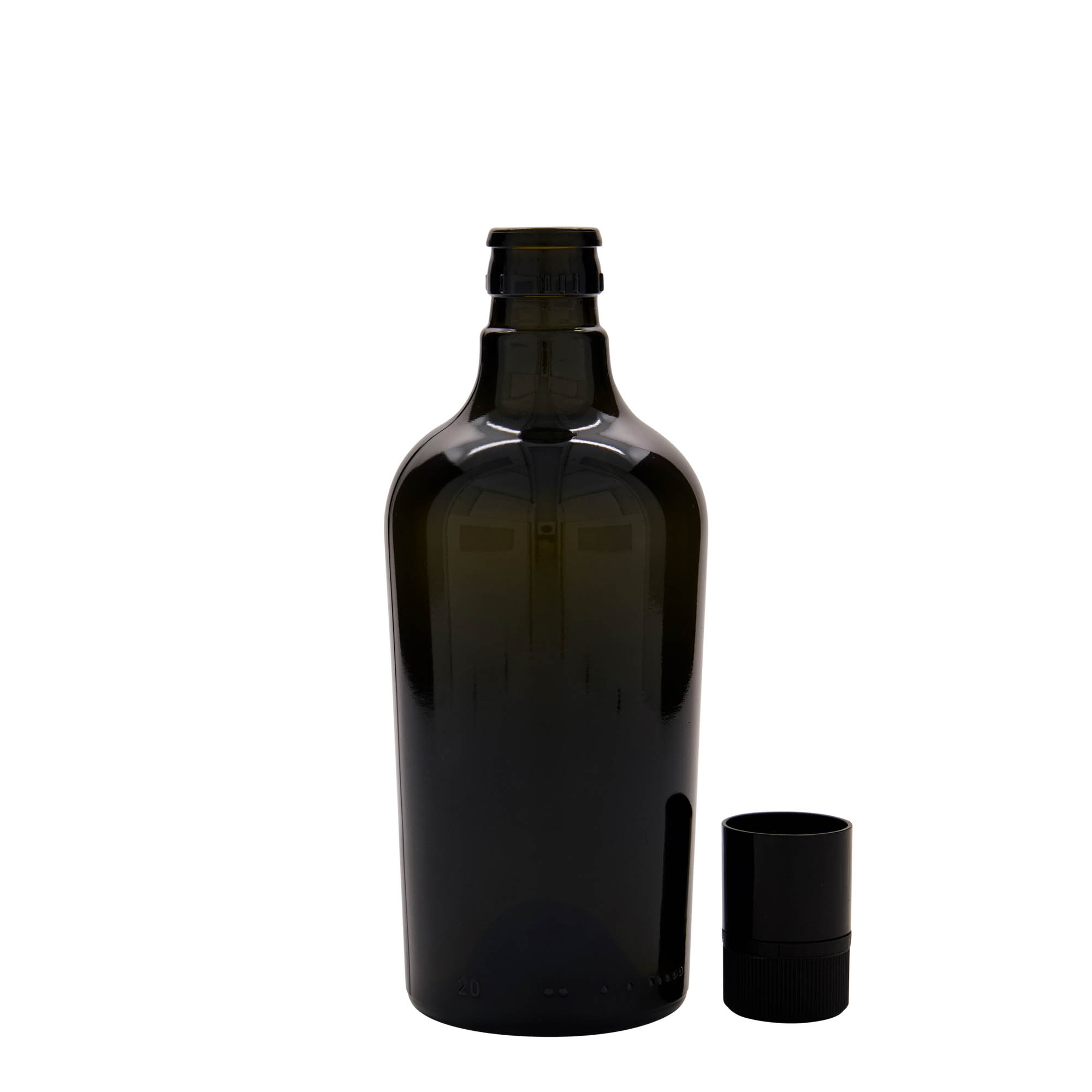 500 ml Essig-/Ölflasche «Oleum», Glas, antikgrün, Mündung: DOP