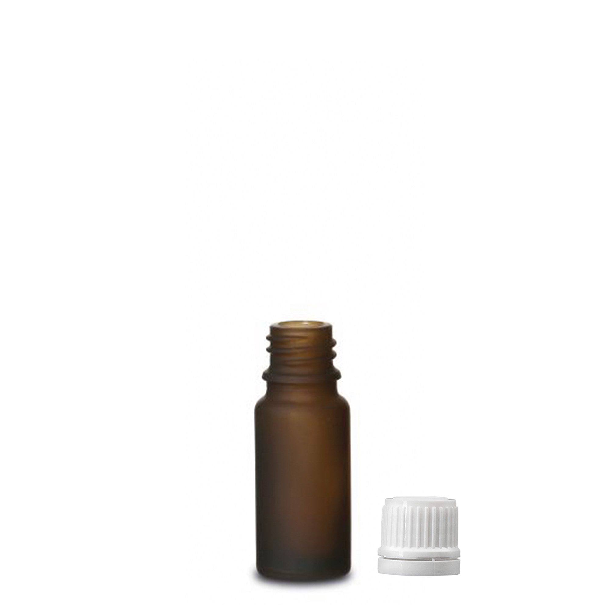 10 ml Medizinflasche, Glas, braun gefrostet, Mündung: DIN 18 10 ml Medizinflasche, Glas, braun gefrostet, Mündung: DIN 18