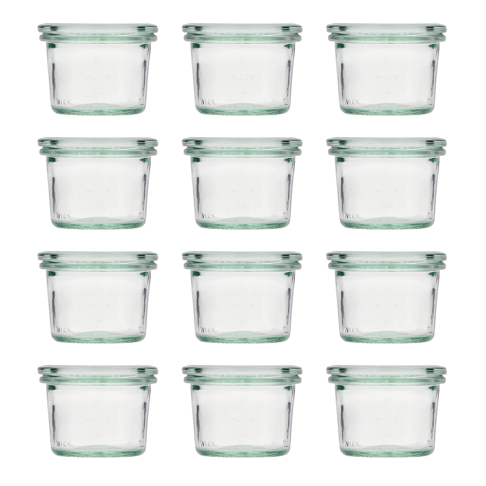 12x 80 ml WECK-Sturzglas mit Glasdeckel RR 60