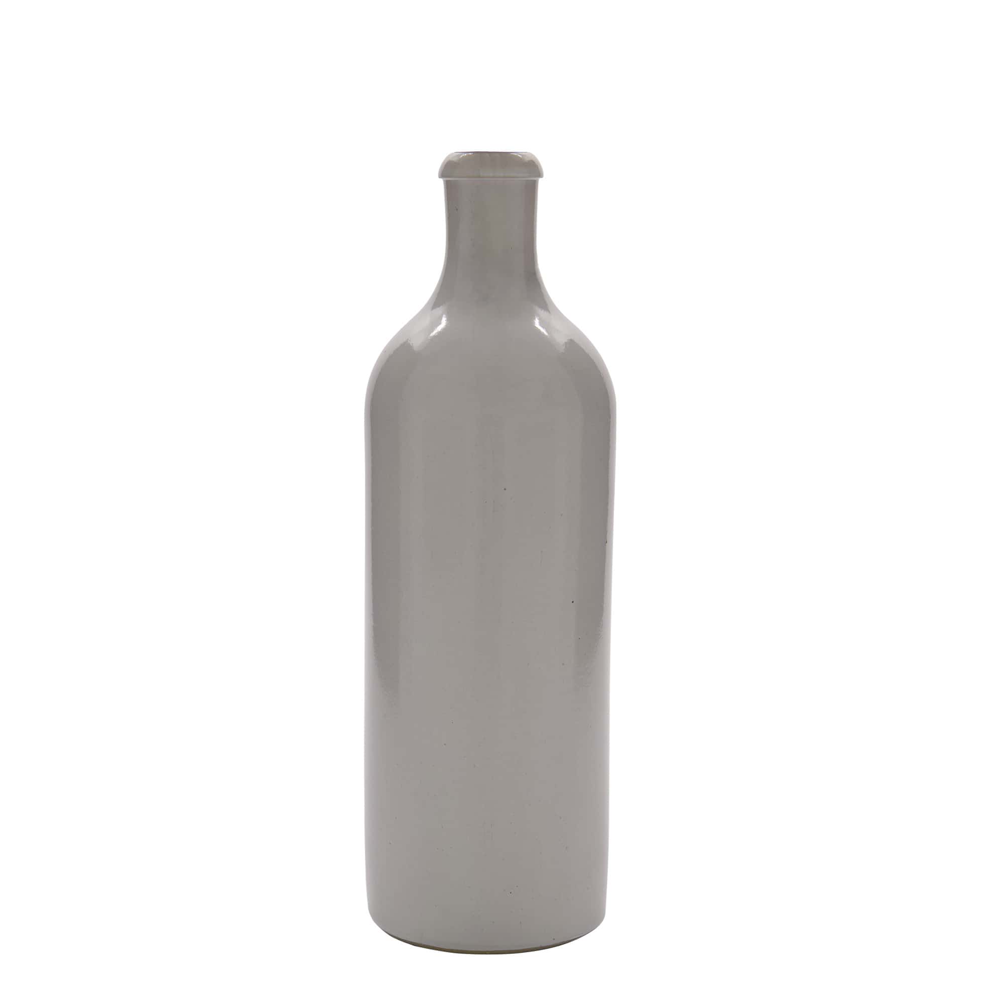 750 ml Tonkrug, Steinzeug, weiß, Mündung: Bügelverschluss 750 ml Tonkrug, Steinzeug, weiß, Mündung: Bügelverschluss