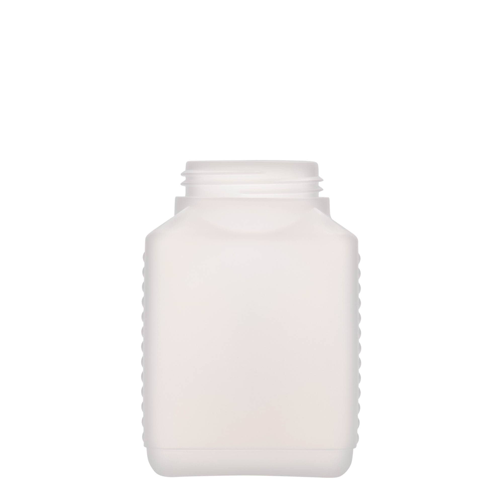 500 ml Weithalsflasche, rechteckig, HDPE-Kunststoff, natur, Mündung: DIN 60 EPE