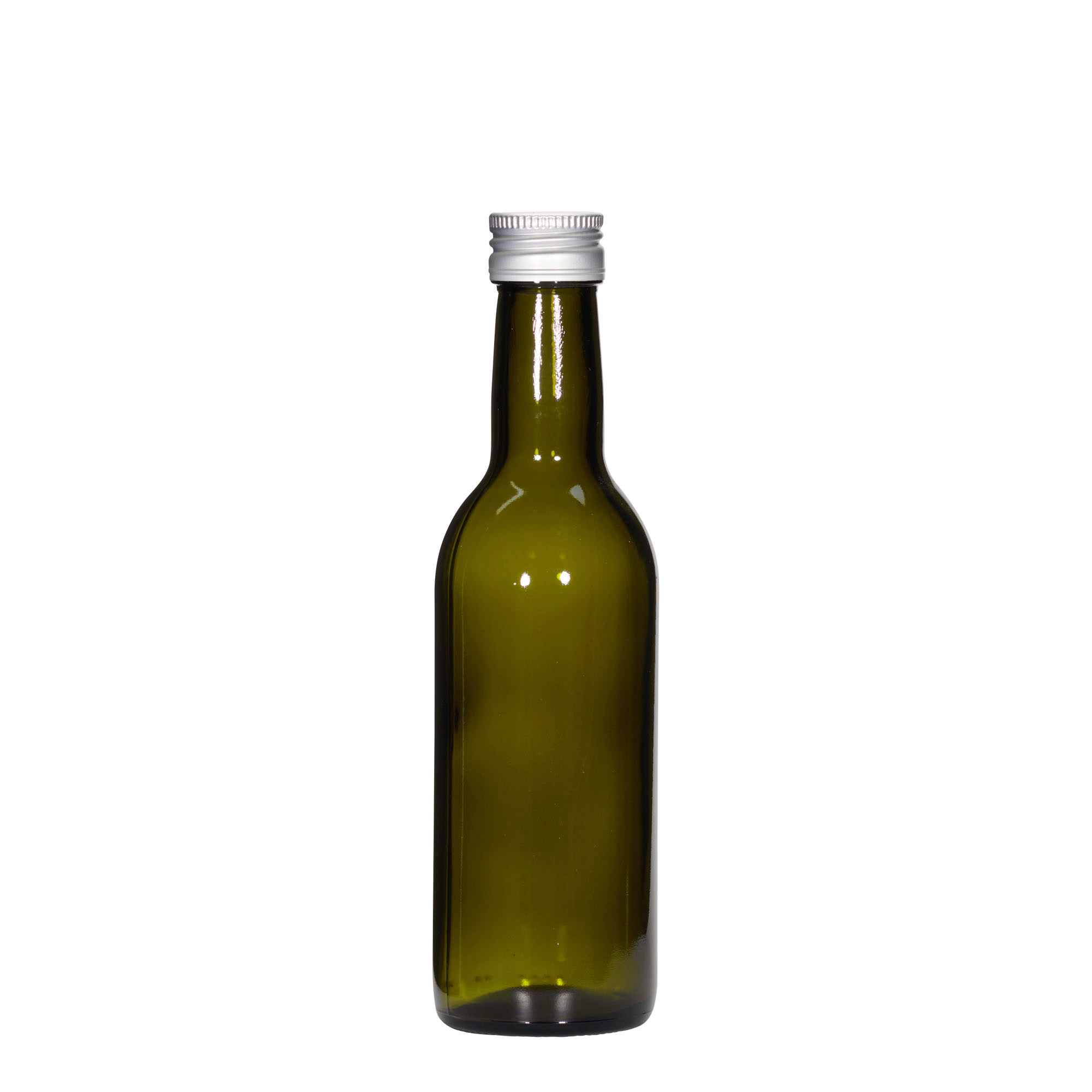 250 ml Glasflasche 'Bordeaux', antikgrün, Mündung: PP 28