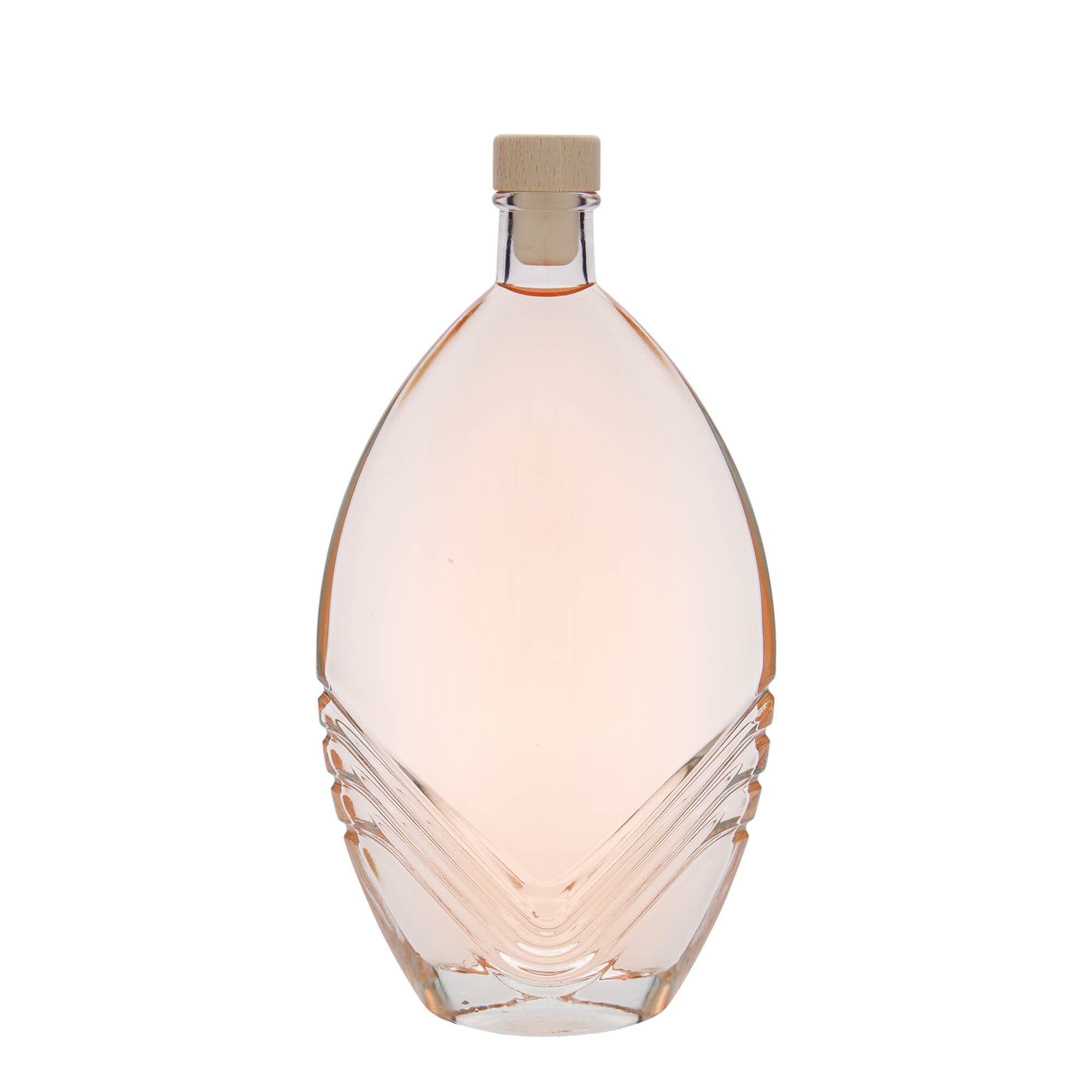 500 ml Glasflasche 'Florence', oval, Mündung: Kork