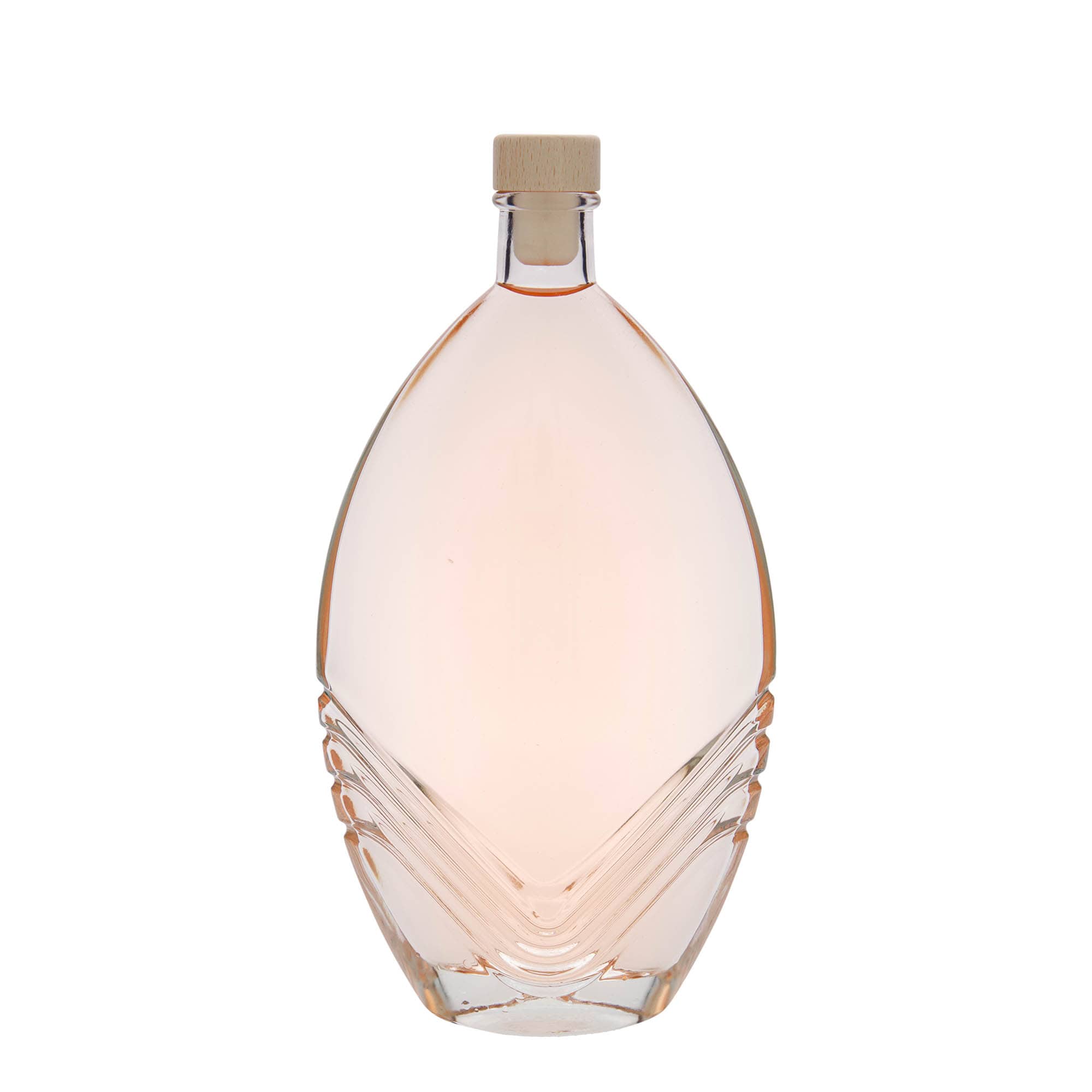 500 ml Glasflasche 'Florence', oval, Mündung: Kork