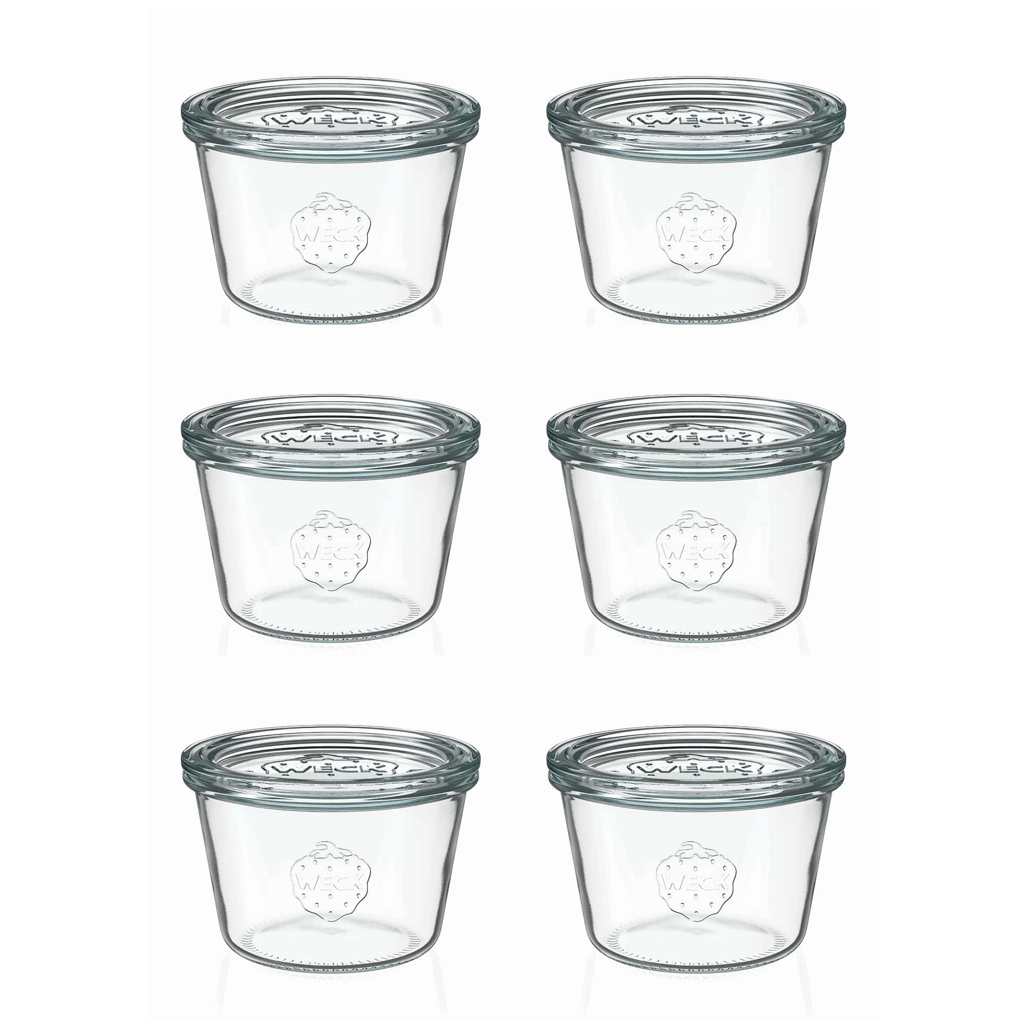 6x 370 ml WECK-Sturzglas mit Glasdeckel RR 100