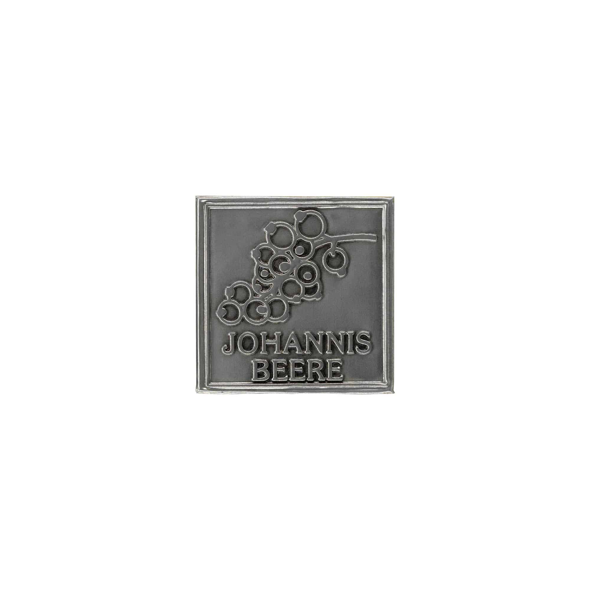 Zinnetikett 'Johannisbeere', quadratisch, Metall, silber Zinnetikett 'Johannisbeere', quadratisch, Metall, silber