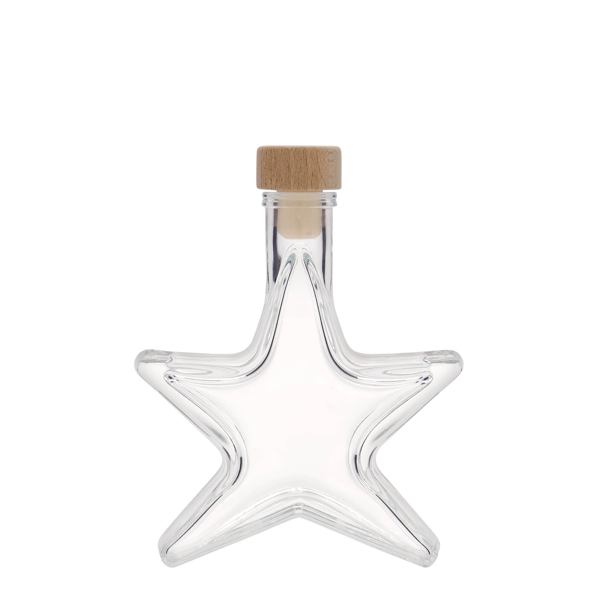 100 ml Glasflasche «Stern», Mündung: Kork