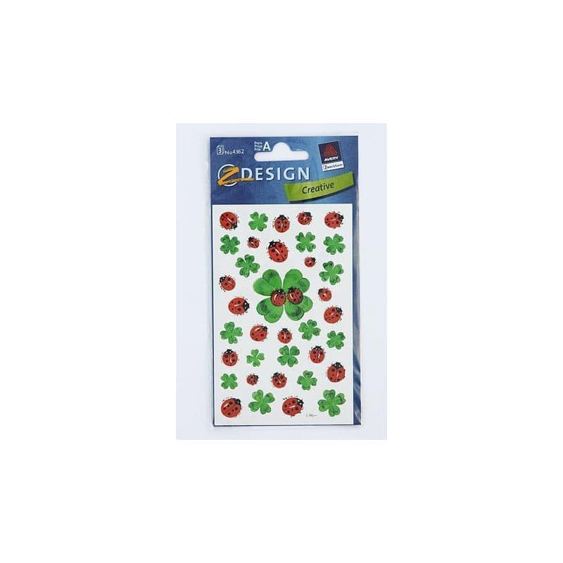 Zweckform Sticker «Marienkäfer und Kleeblätter», Papier, mehrfarbig