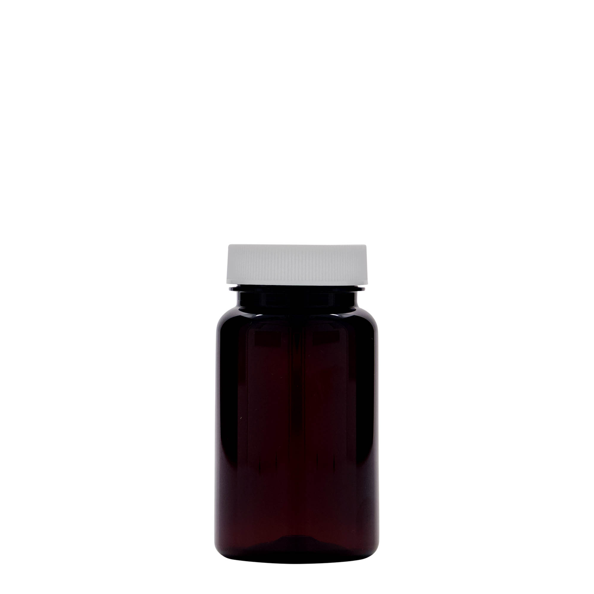 100 ml PET-Packer, Kunststoff, braun, Mündung: 38/400 100 ml PET-Packer, Kunststoff, braun, Mündung: 38/400