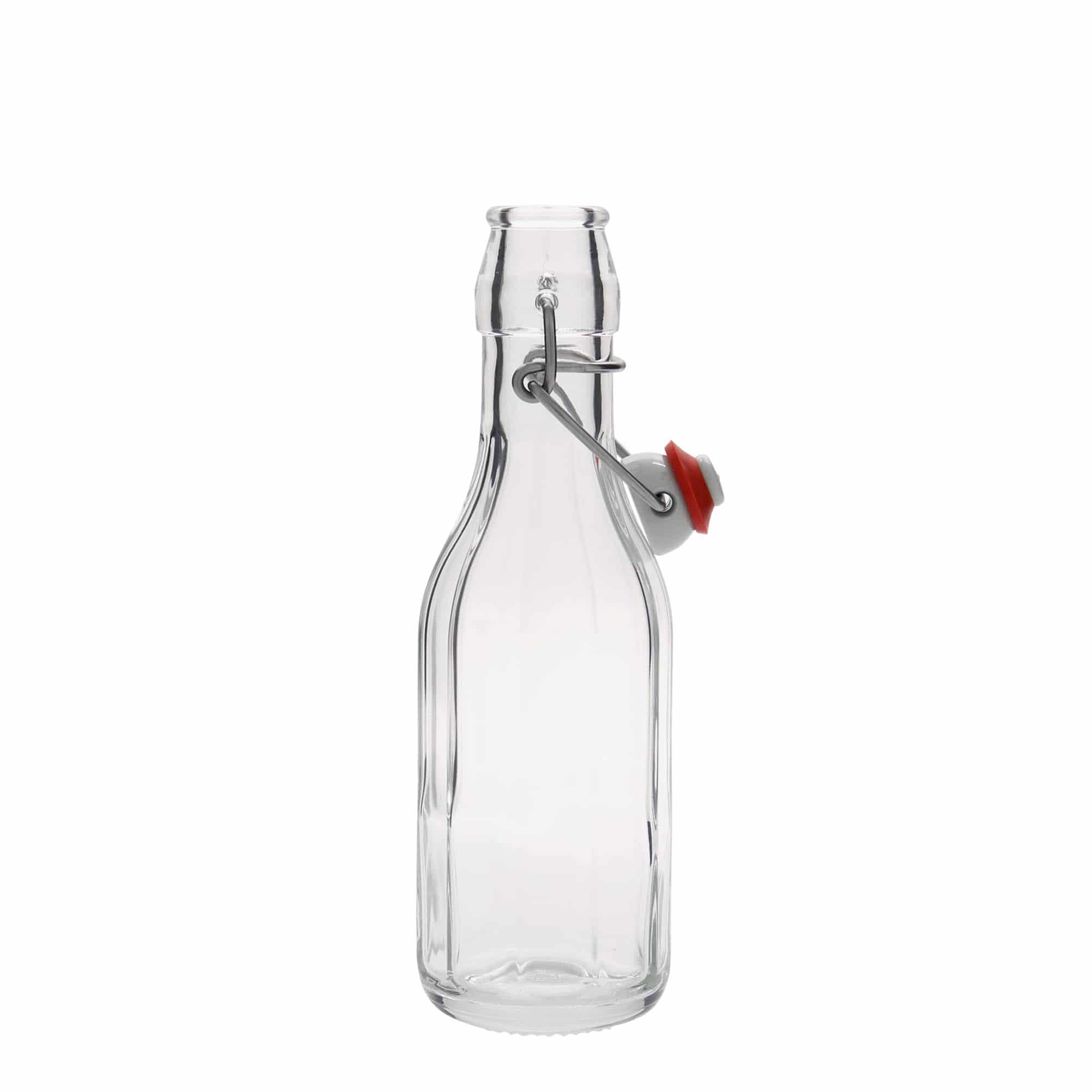 250 ml Glasflasche «Bravo», zehneckig, Mündung: Bügelverschluss